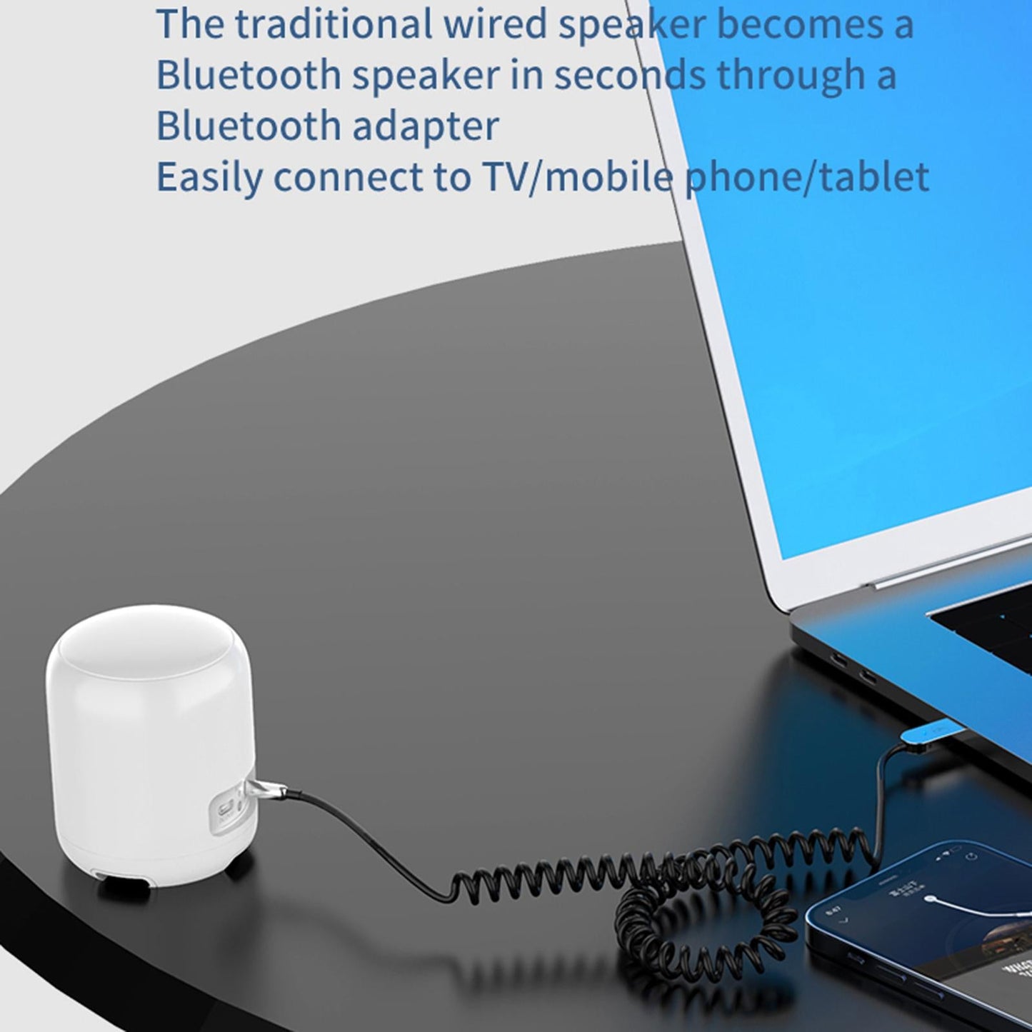 Car Bluetooth Receiver USB 2.0 to 3.5mm Jack Hands-Free Call for Car Speaker