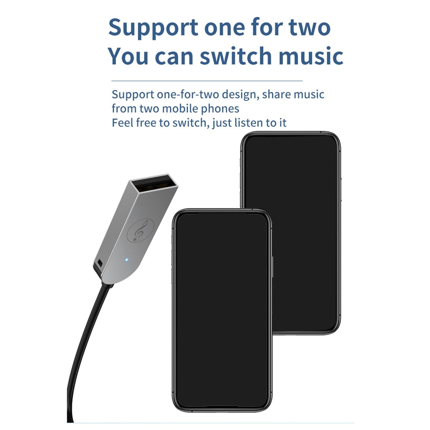 Car Bluetooth Receiver USB 2.0 to 3.5mm Jack Hands-Free Call for Car Speaker