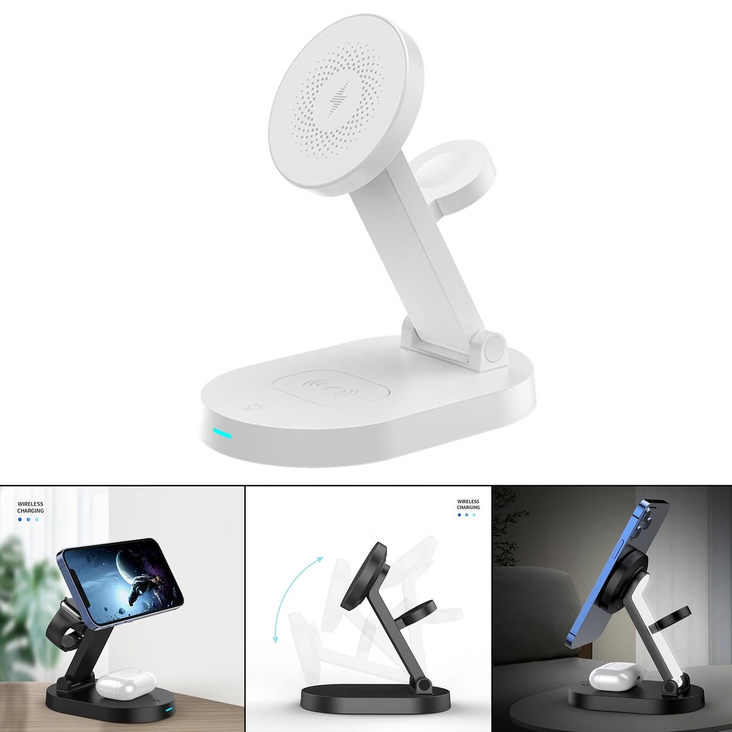 Magnetic Wireless Charger Stand for iPhone Max/13 Pro/13/12/11/11 Pro White