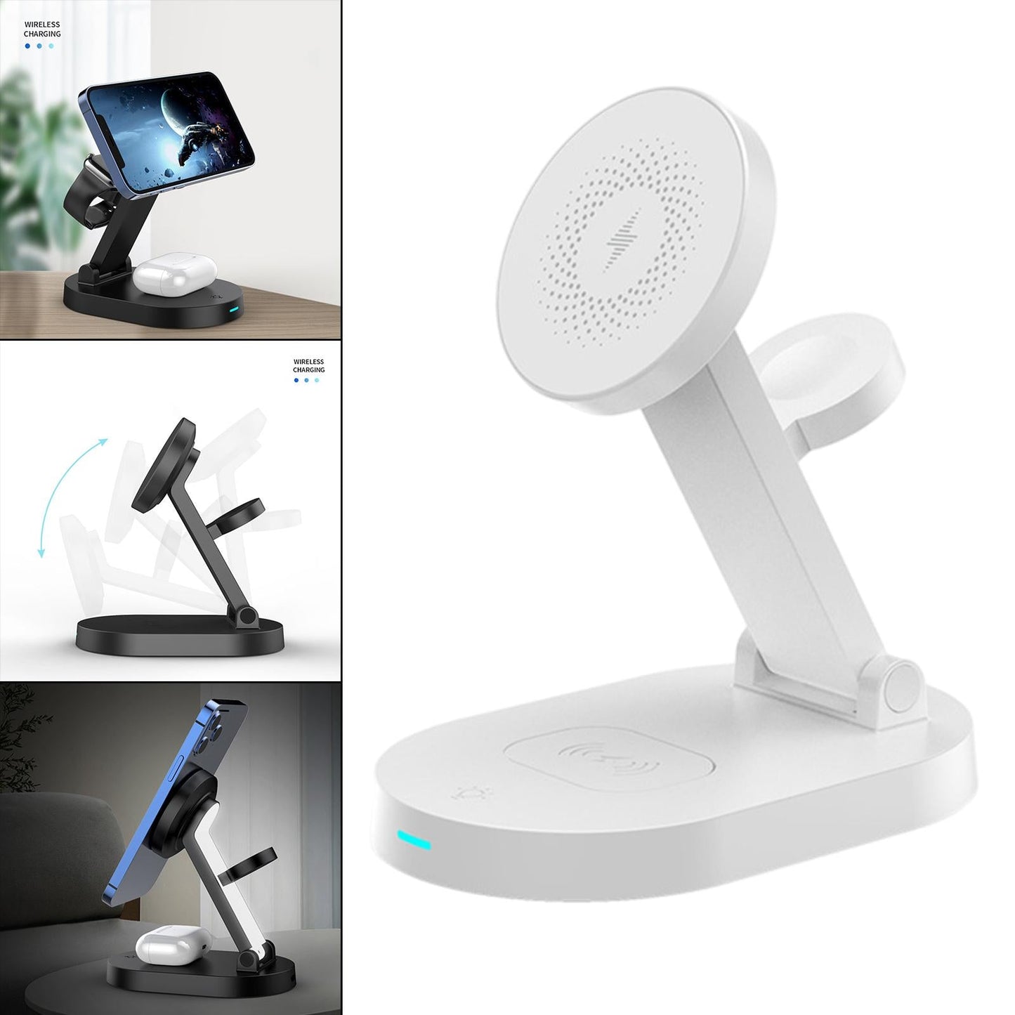 Magnetic Wireless Charger Stand for iPhone Max/13 Pro/13/12/11/11 Pro White