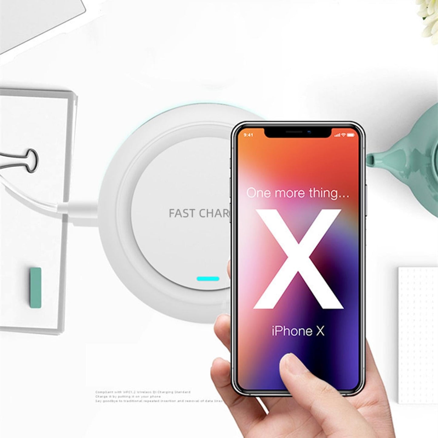 Wireless Charger Qi-Certified 10W/15W Thin for Samsung Galaxy S6 Edge Plus 15W Black