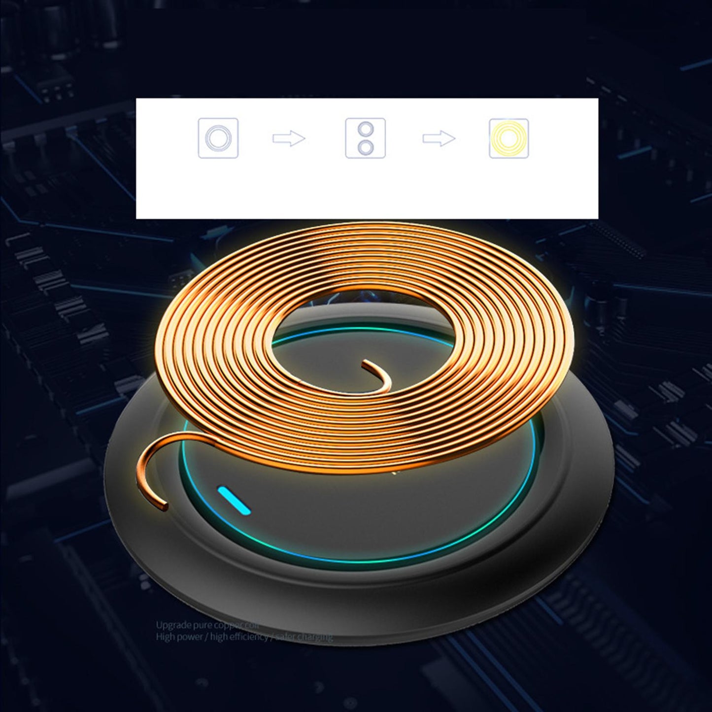 Wireless Charger Qi-Certified 10W/15W Thin for Samsung Galaxy S6 Edge Plus 15W Black