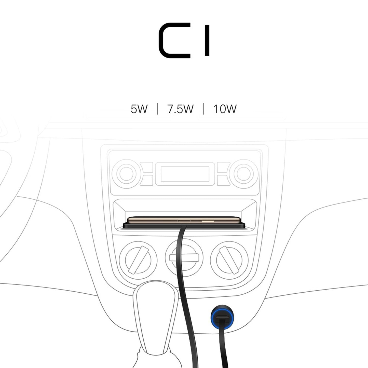 Car Wireless Charging Pad Multiple for Samsung Galaxy S21/S20/S10/S9/S8
