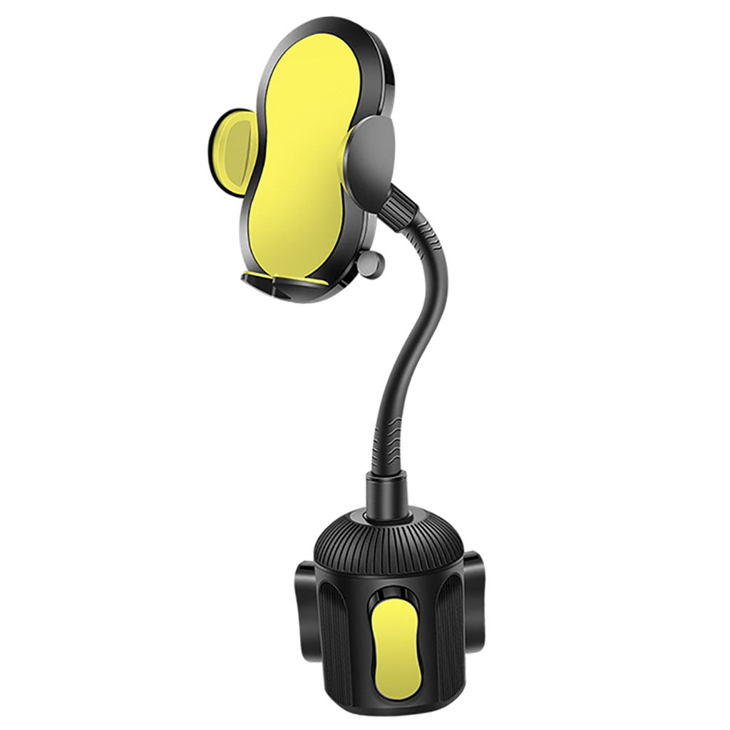 Car Cup Holder Smartphones Phone Mount with Gooseneck Phone Use Yellow