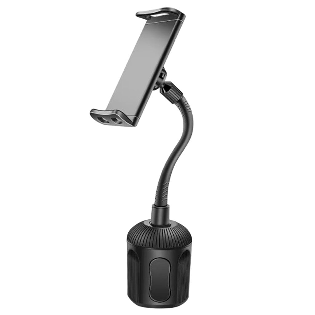 Car Cup Holder Smartphones Phone Mount with Gooseneck Tablet Use Black