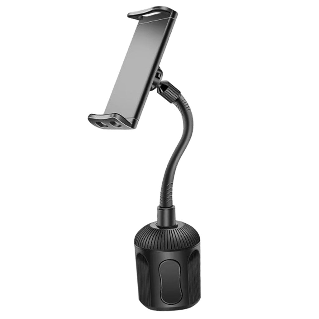 Car Cup Holder Smartphones Phone Mount with Gooseneck Tablet Use Black