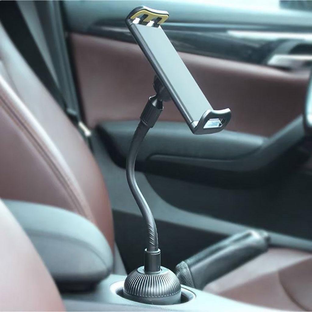 Car Cup Holder Smartphones Phone Mount with Gooseneck Tablet Use Yellow