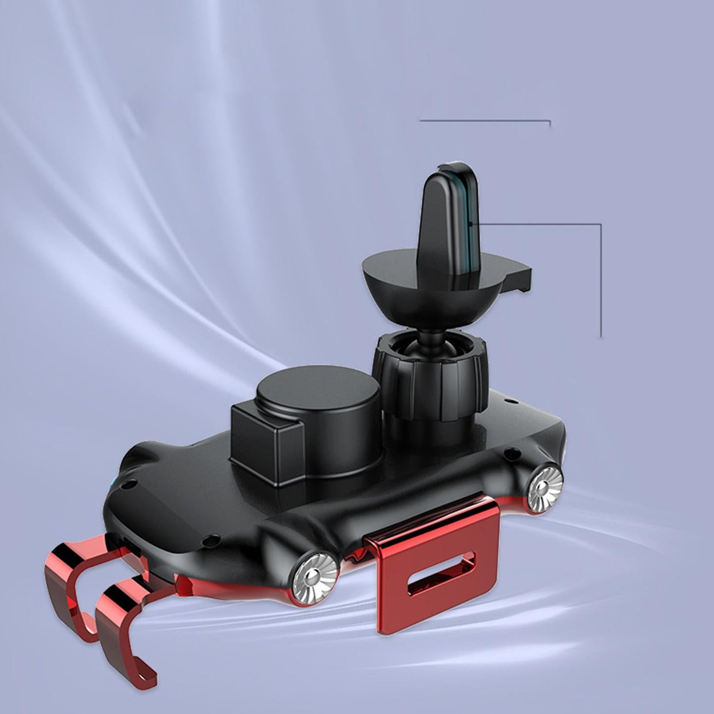 Car Phone Holder Wireless Charger Suction Mount Fast Charge Smartphones Black