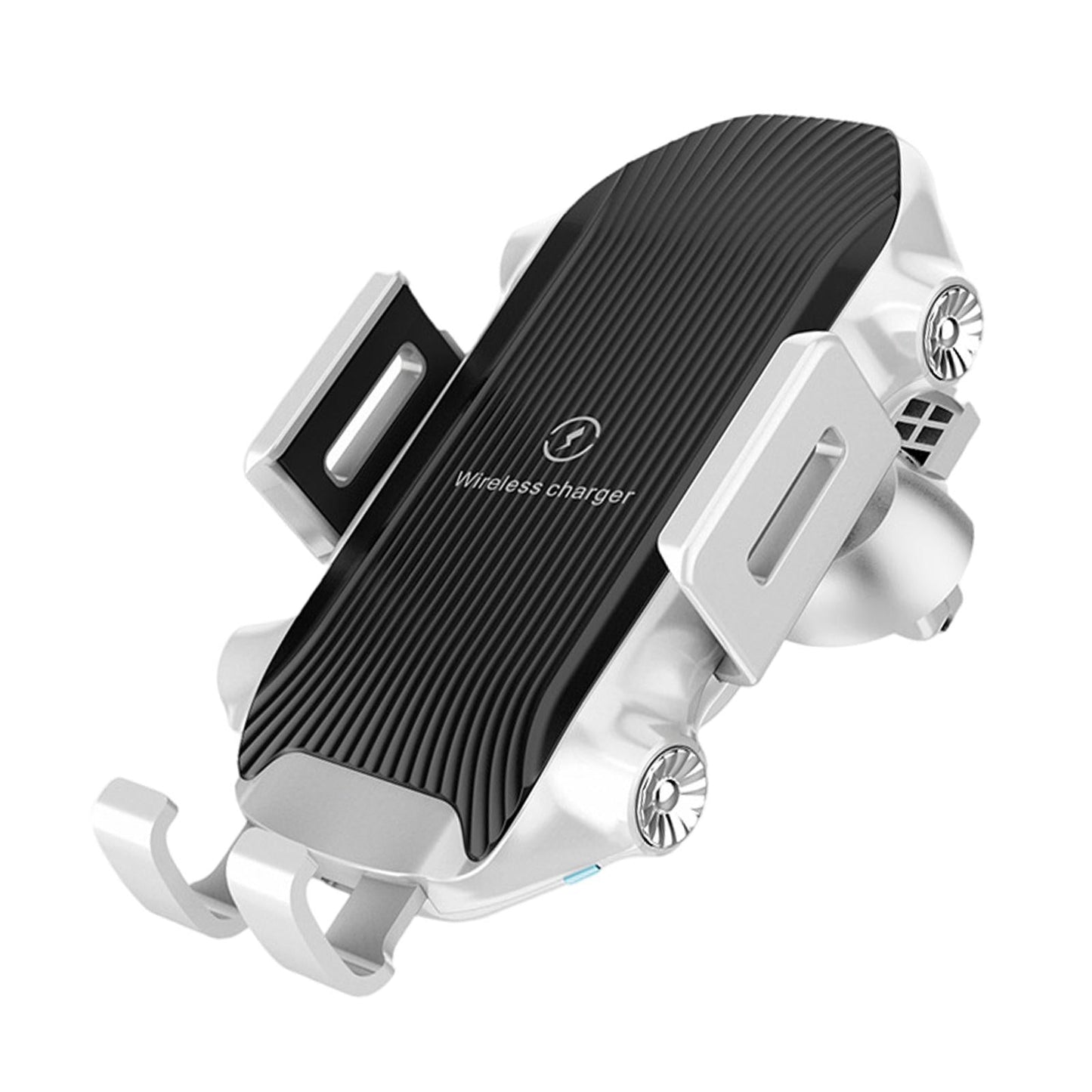 Car Phone Holder Wireless Charger Suction Mount Fast Charge Smartphones White