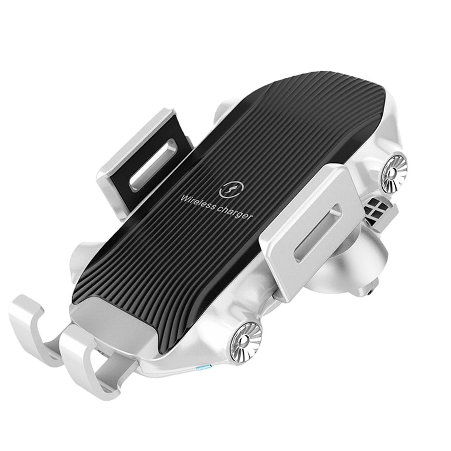 Car Phone Holder Wireless Charger Suction Mount Fast Charge Smartphones White