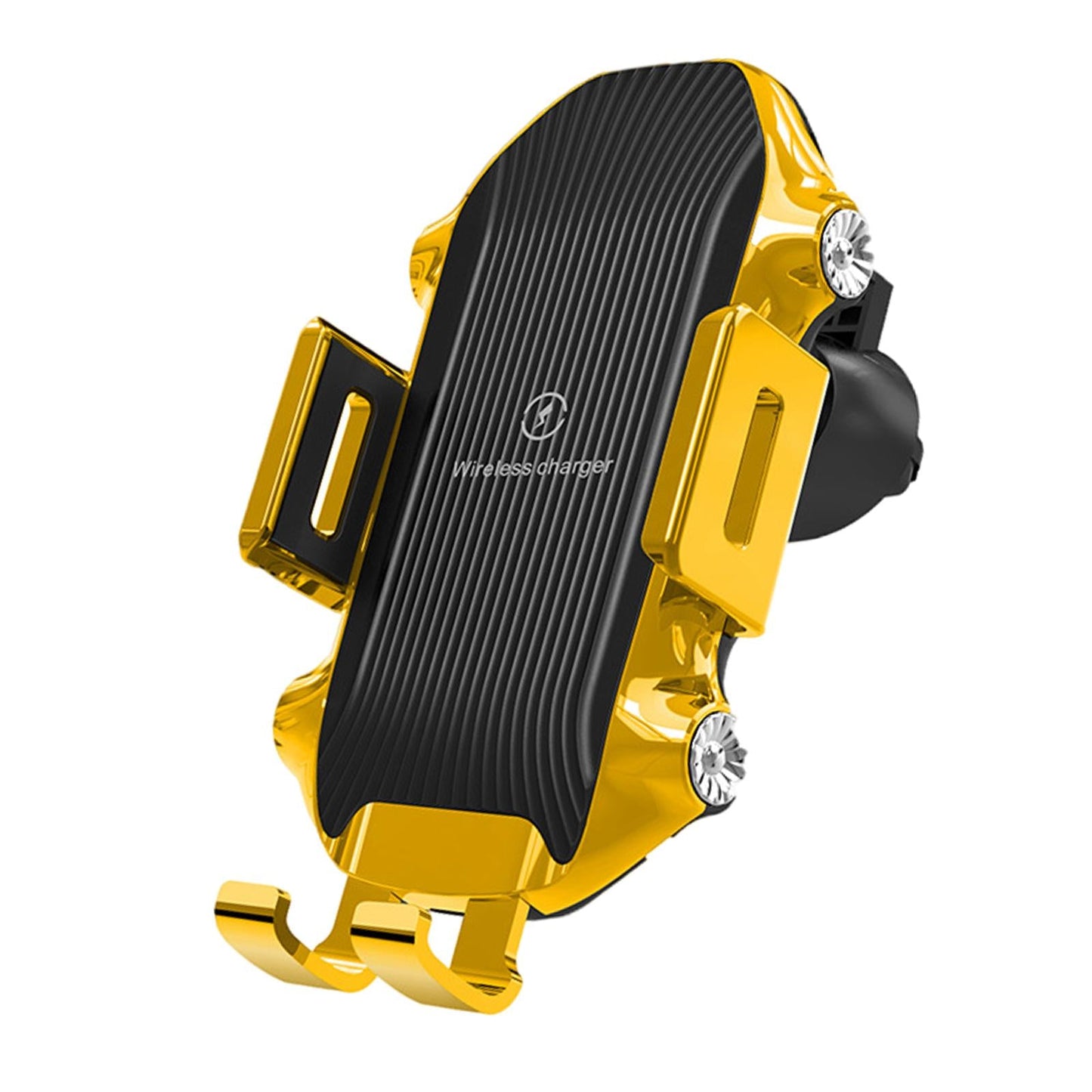 Car Phone Holder Wireless Charger Suction Mount Fast Charge Smartphones Yellow