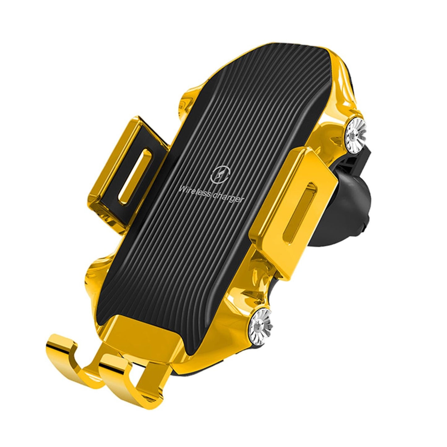 Car Phone Holder Wireless Charger Suction Mount Fast Charge Smartphones Yellow