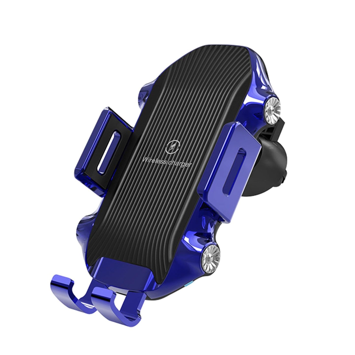 Car Phone Holder Wireless Charger Suction Mount Fast Charge Smartphones Blue