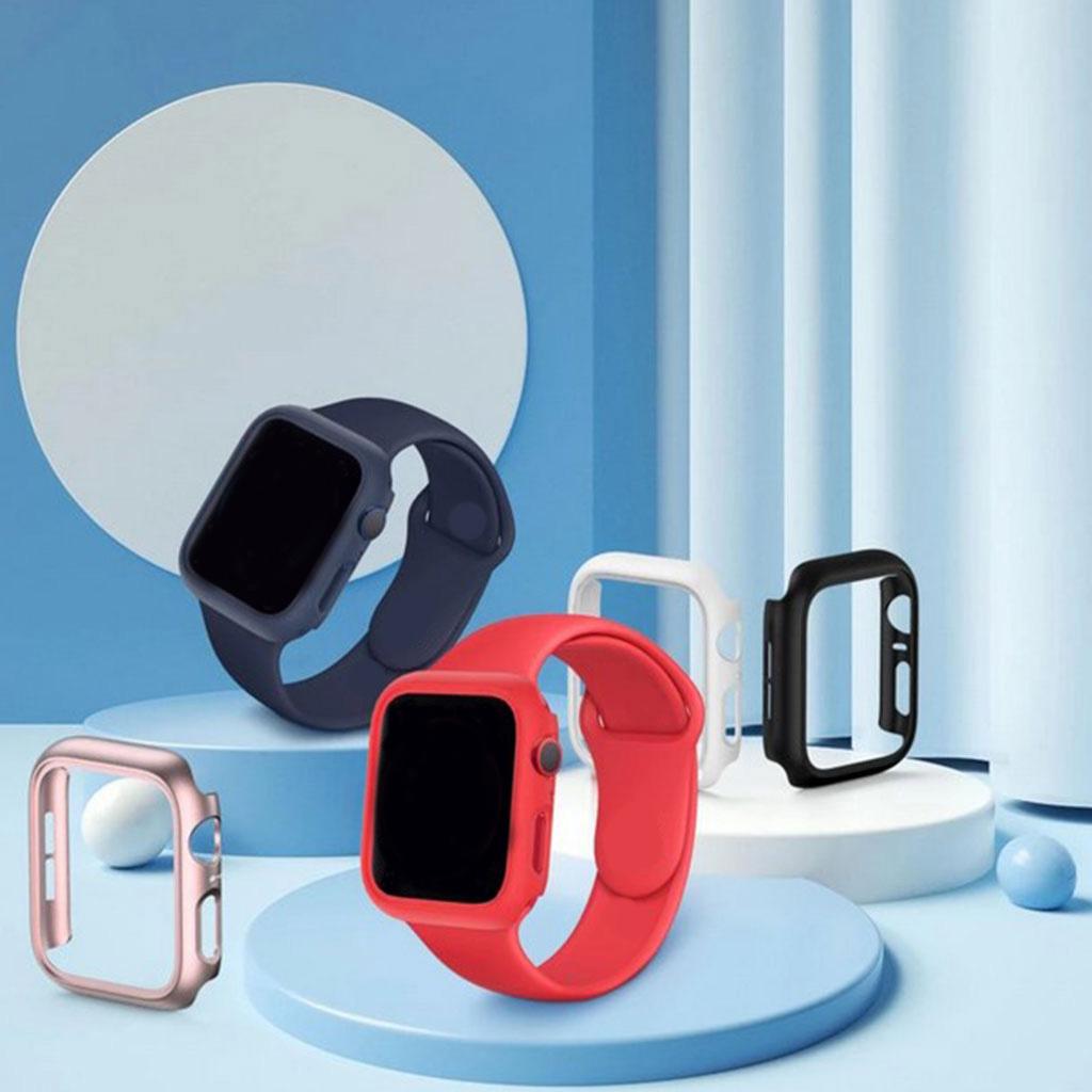 45mm Bumper Frame Protective Case Waterproof for iWatch Series 7 Rose Gold