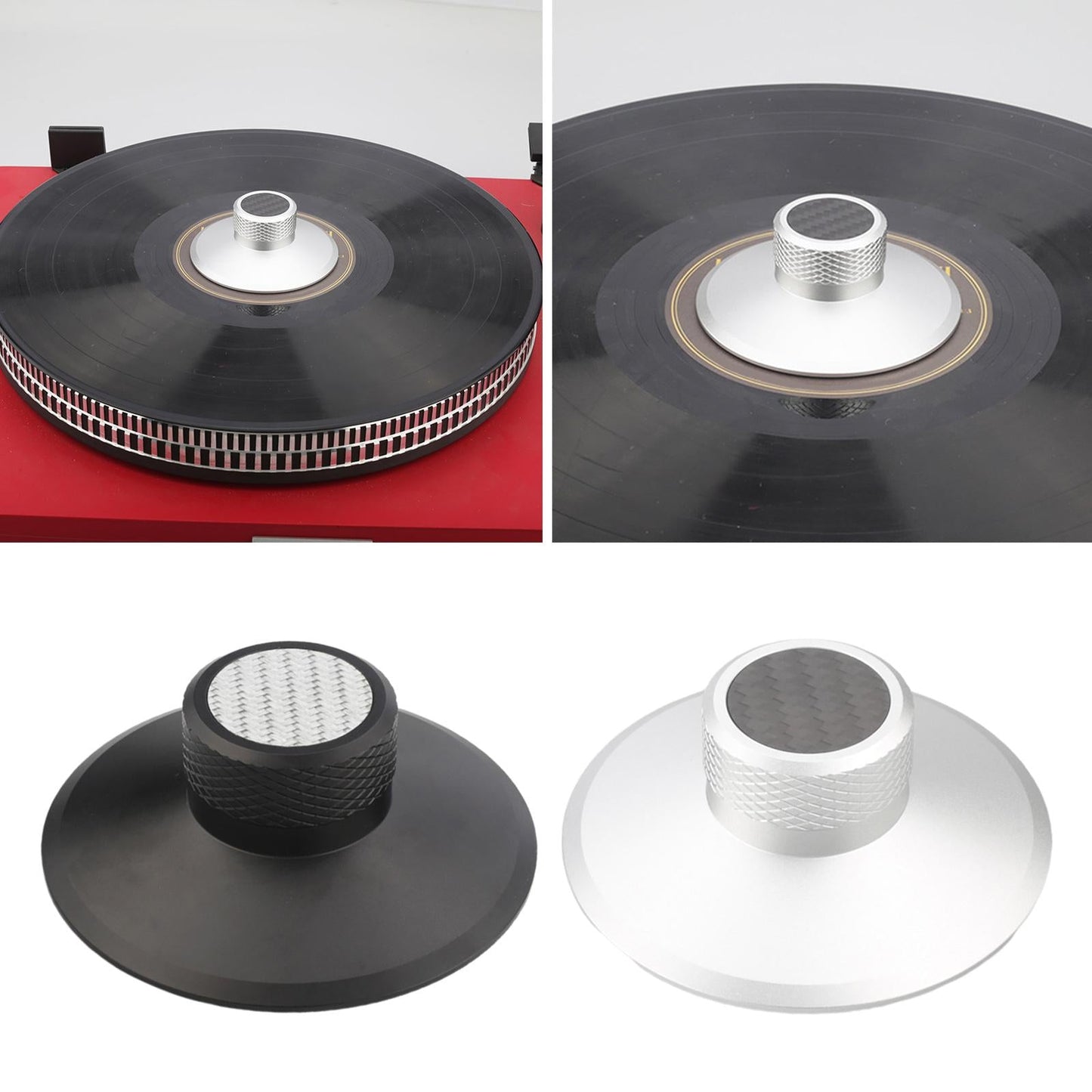 Disc Stabilizer Aluminium Alloy Clamp Record Weight for Player Chassis White