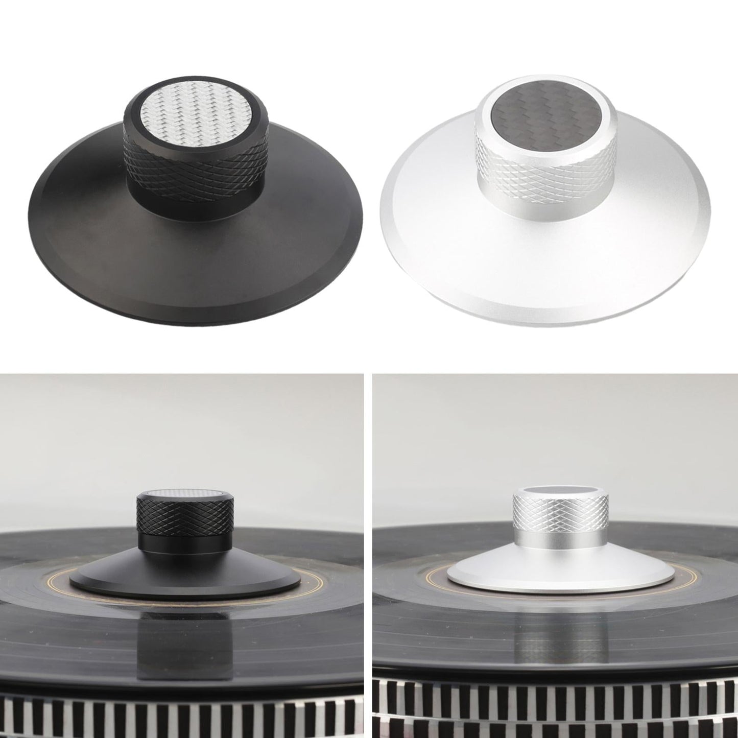 Disc Stabilizer Aluminium Alloy Clamp Record Weight for Player Chassis White