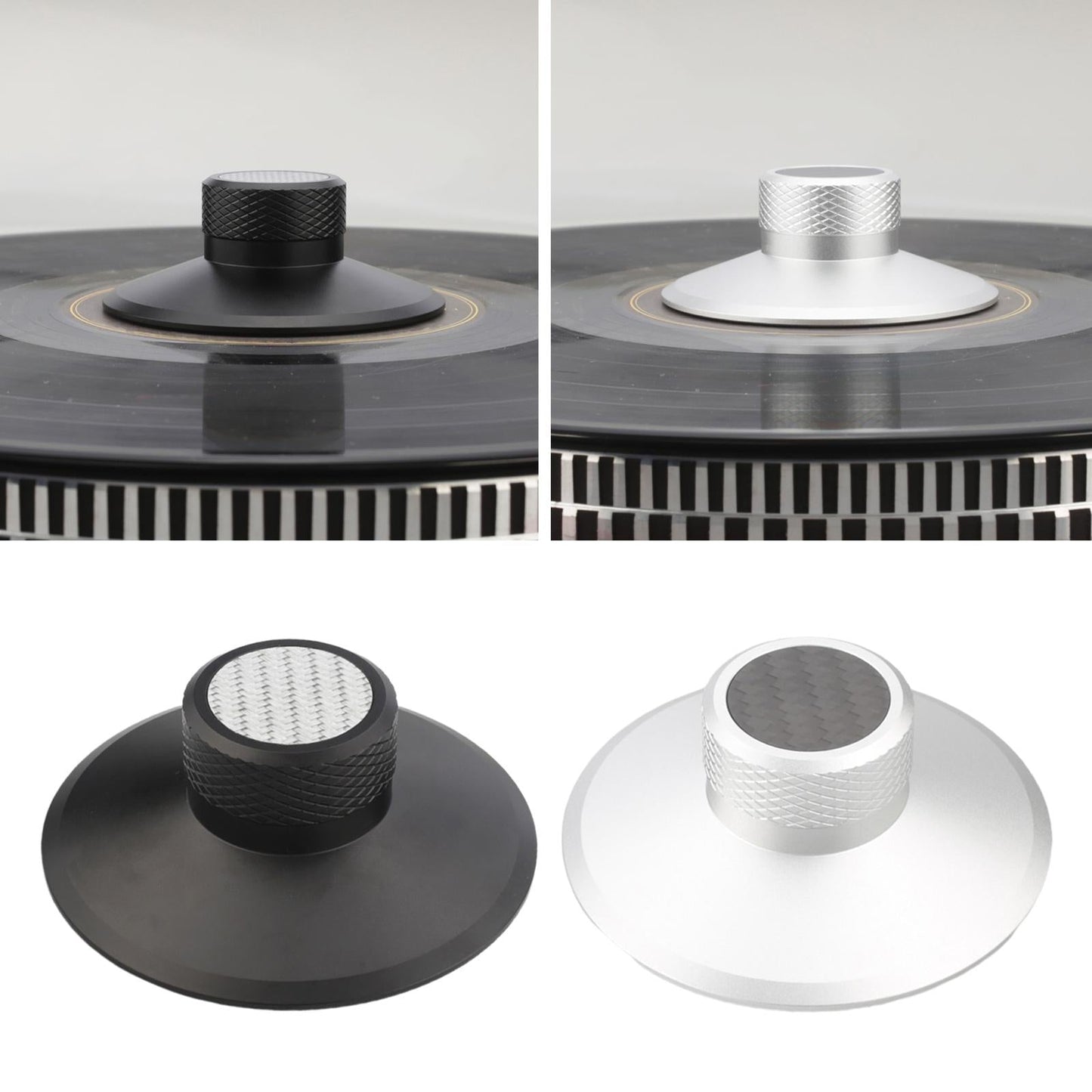 Disc Stabilizer Aluminium Alloy Clamp Record Weight for Player Chassis White