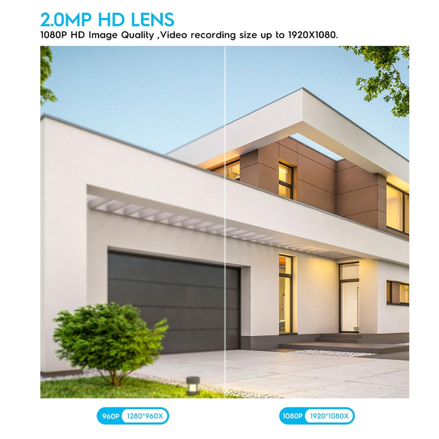 HD Indoor Outdoor WiFi IP Camera for Tuya Plug-Eu Real Time Alerts 2MP HD