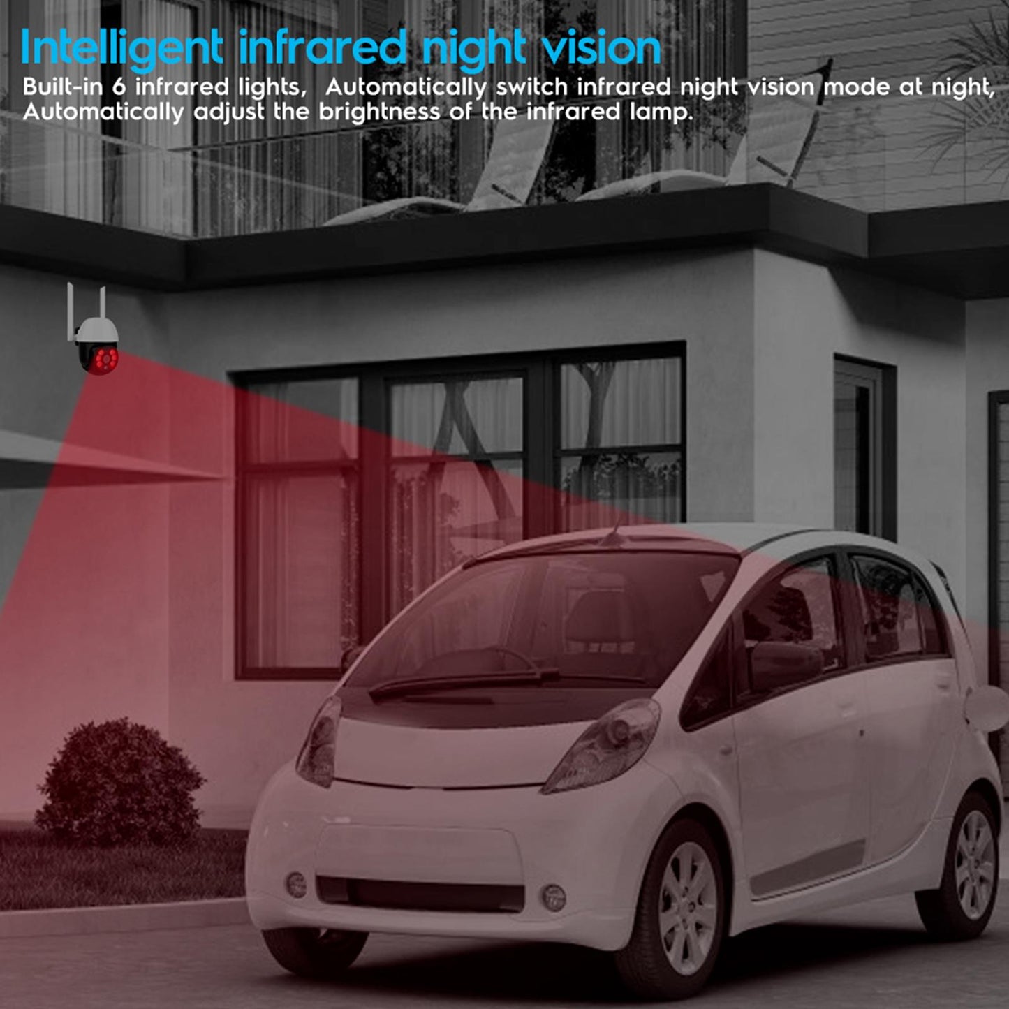 HD Indoor Outdoor WiFi IP Camera for Tuya Plug-Eu Real Time Alerts 2MP HD