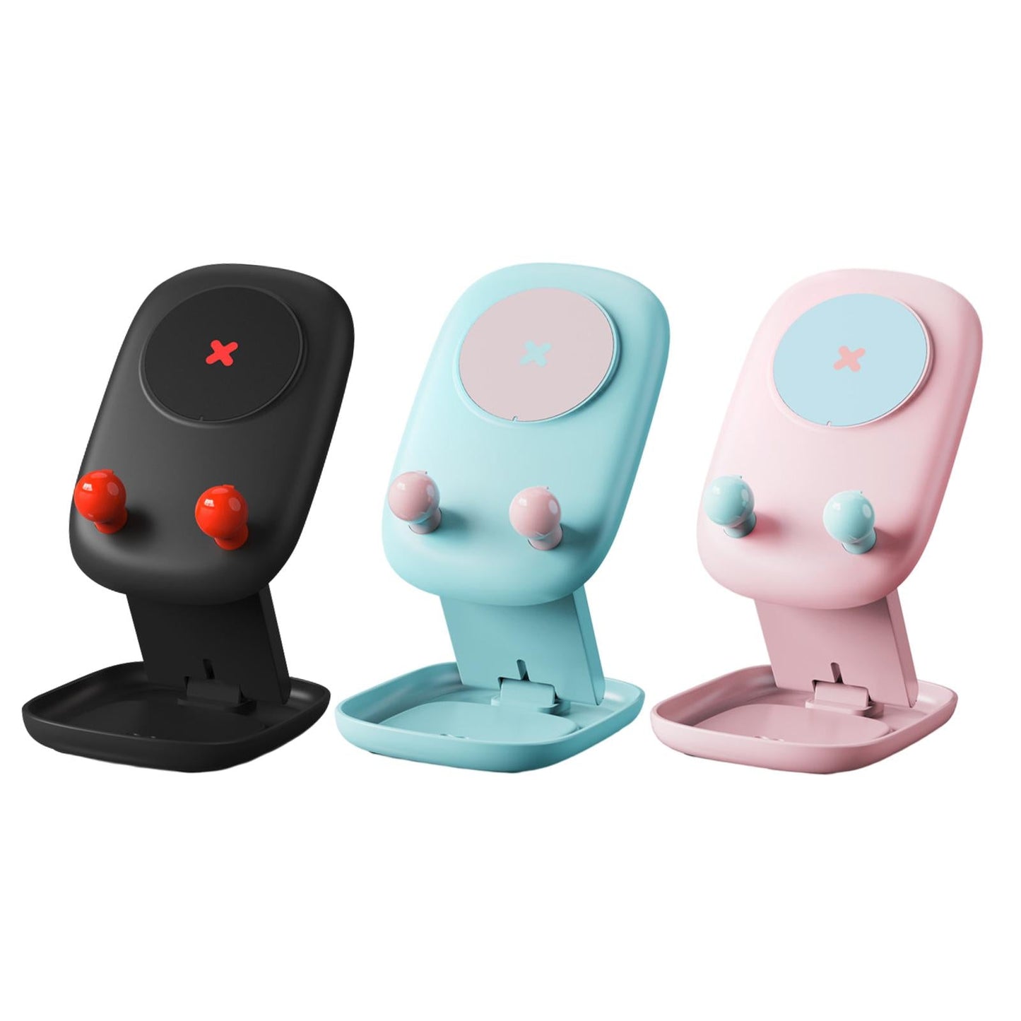 Mobile Phone Holder Desk Cellphone Stand Universal Travel Adjustable Plastic Black