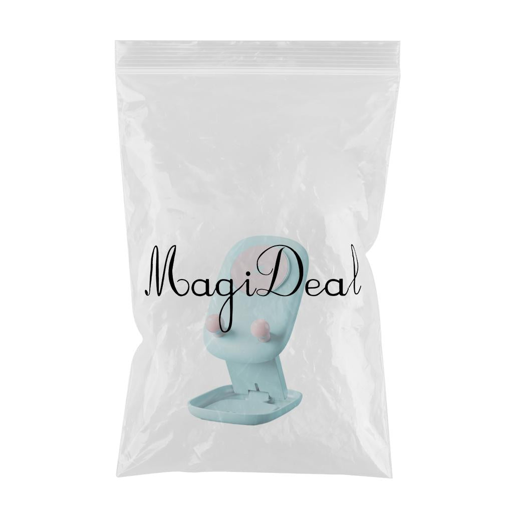 Mobile Phone Holder Desk Cellphone Stand Universal Travel Adjustable Plastic Blue