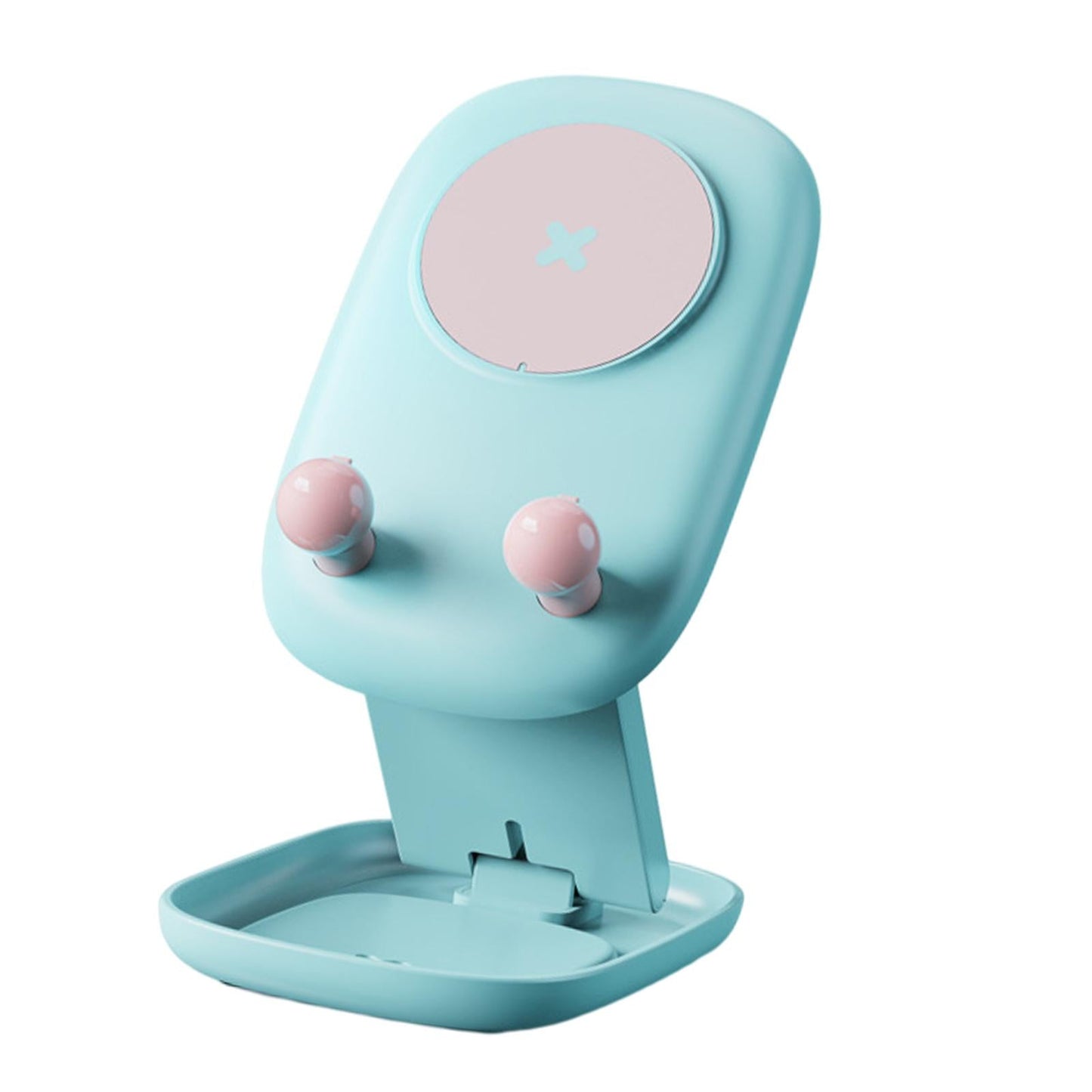 Mobile Phone Holder Desk Cellphone Stand Universal Travel Adjustable Plastic Blue