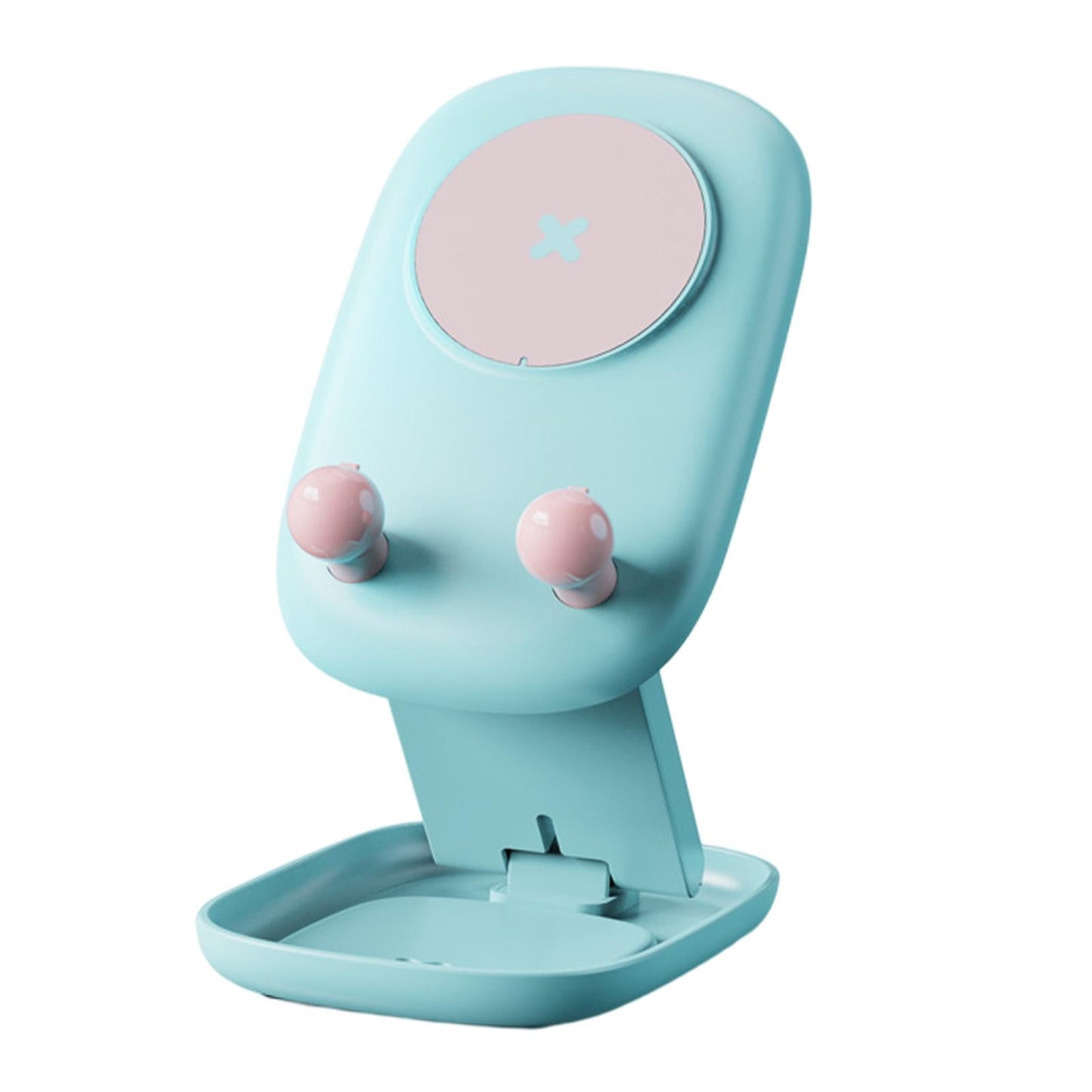 Mobile Phone Holder Desk Cellphone Stand Universal Travel Adjustable Plastic Blue