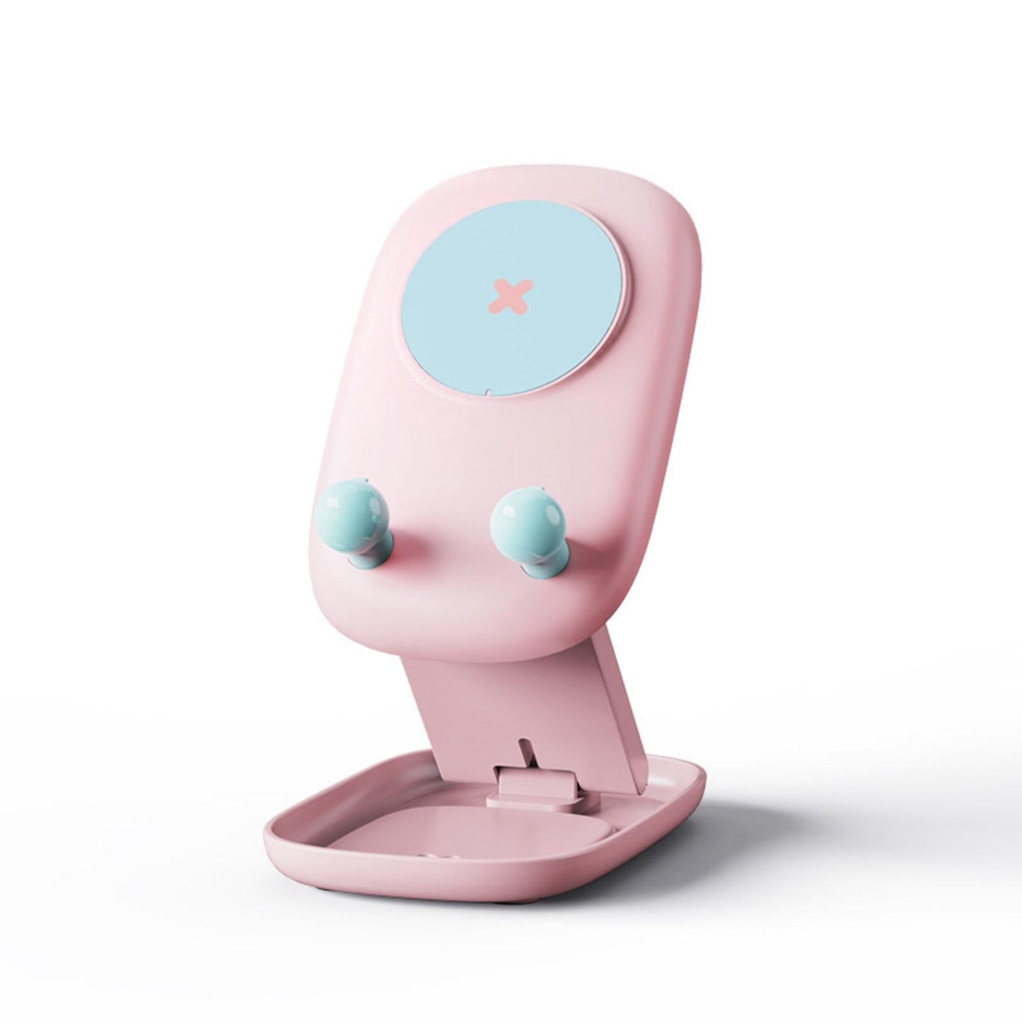 Mobile Phone Holder Desk Cellphone Stand Universal Travel Adjustable Plastic Pink