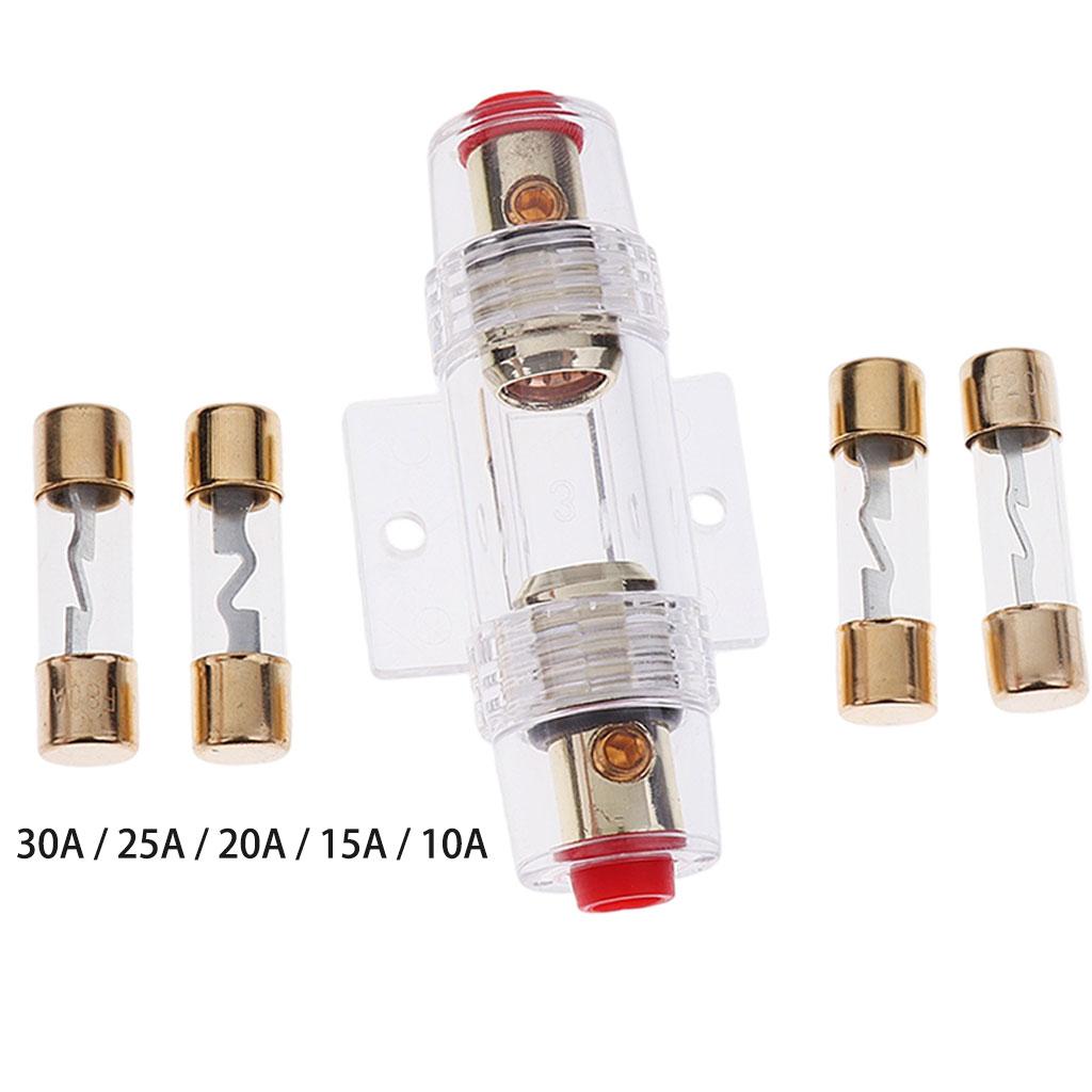 Agu Fuse Holder with 4 Amp Fuse for Automotive Car Audio Power Protect 30A