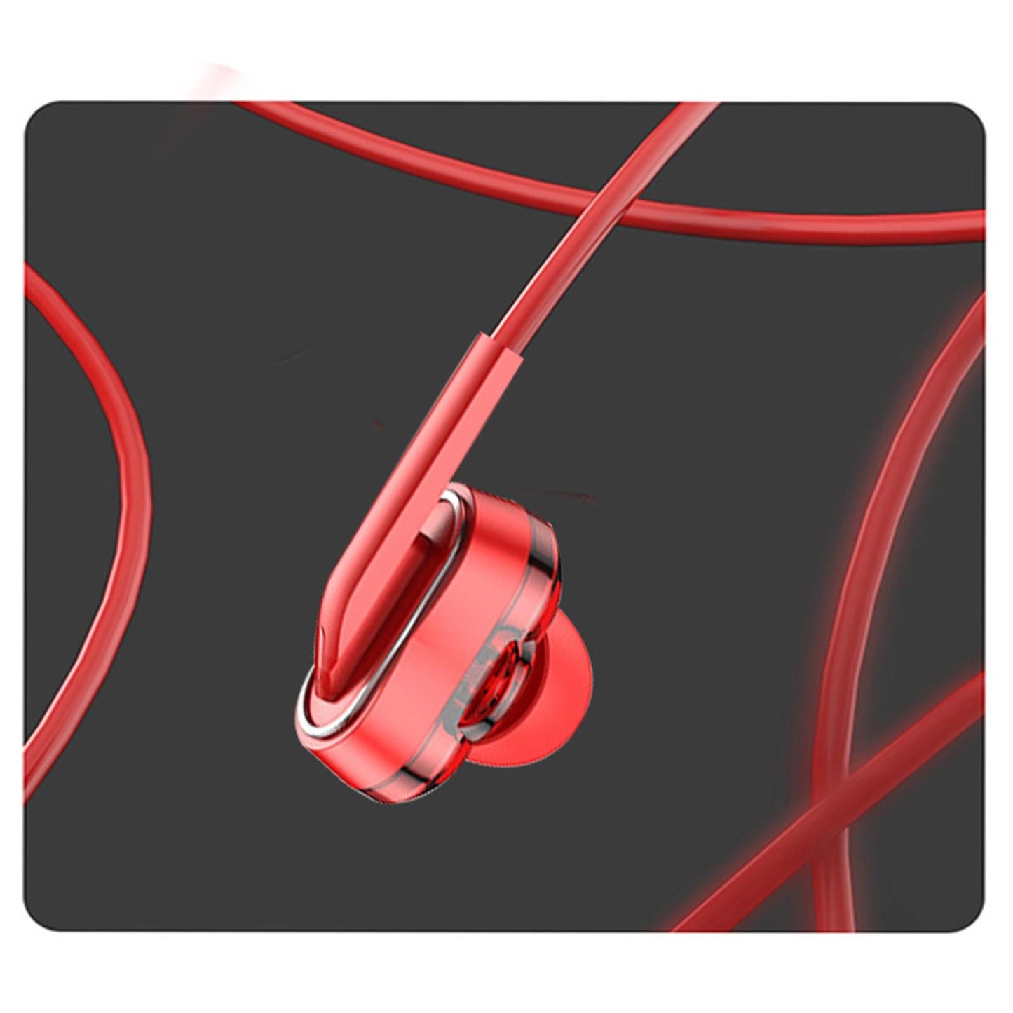 Sport Wired Earbuds Headphones In-Ear 3.5mm for Workout Stylish Red