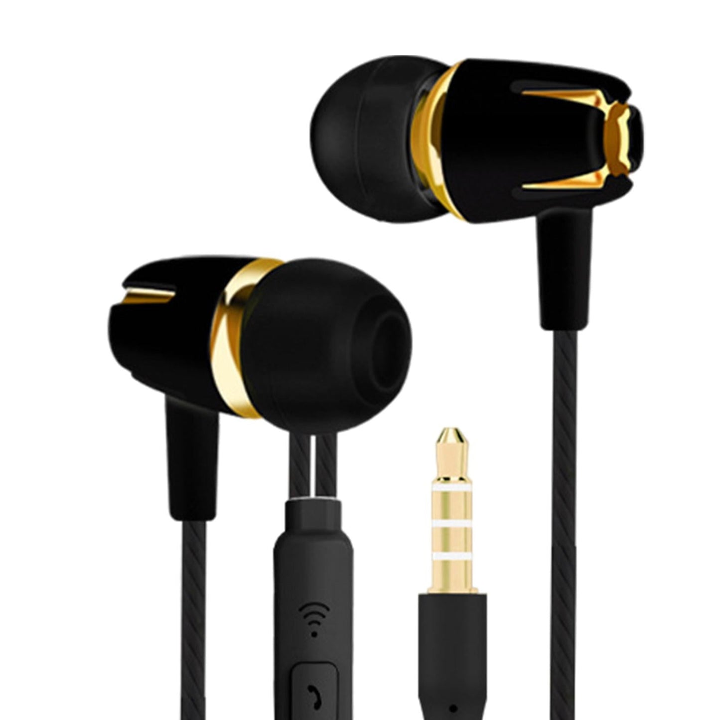 3.5mm Wired Headphones Earbud Headset In-Ear Earphone Black Normal