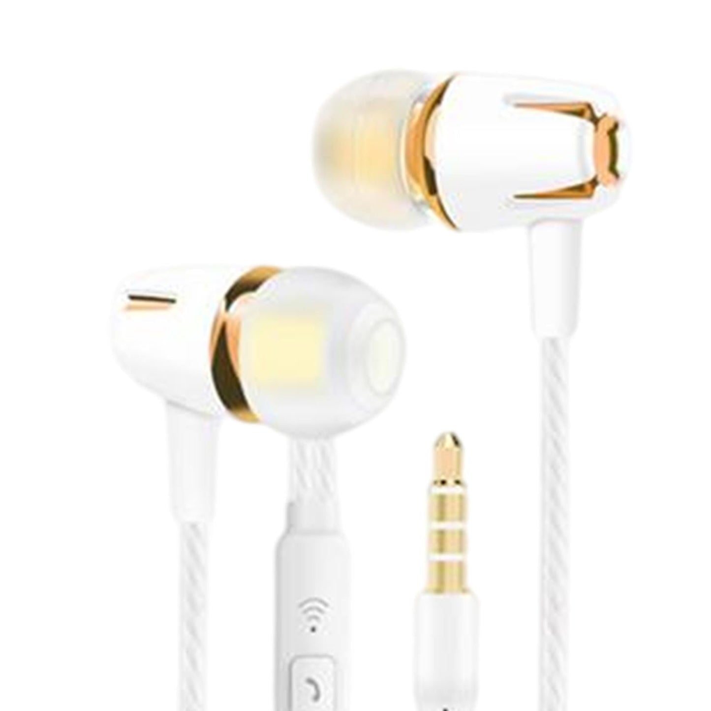 3.5mm Wired Headphones Earbud Headset In-Ear Earphone Golden Normal