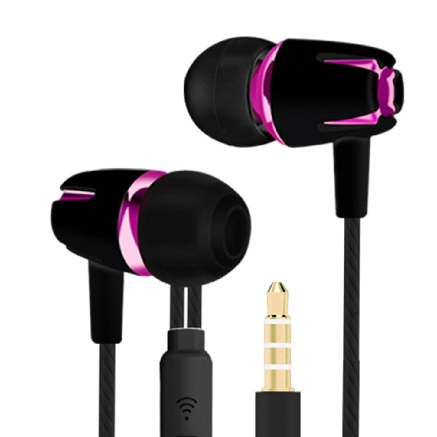 3.5mm Wired Headphones Earbud Headset In-Ear Earphone Black Pink Normal