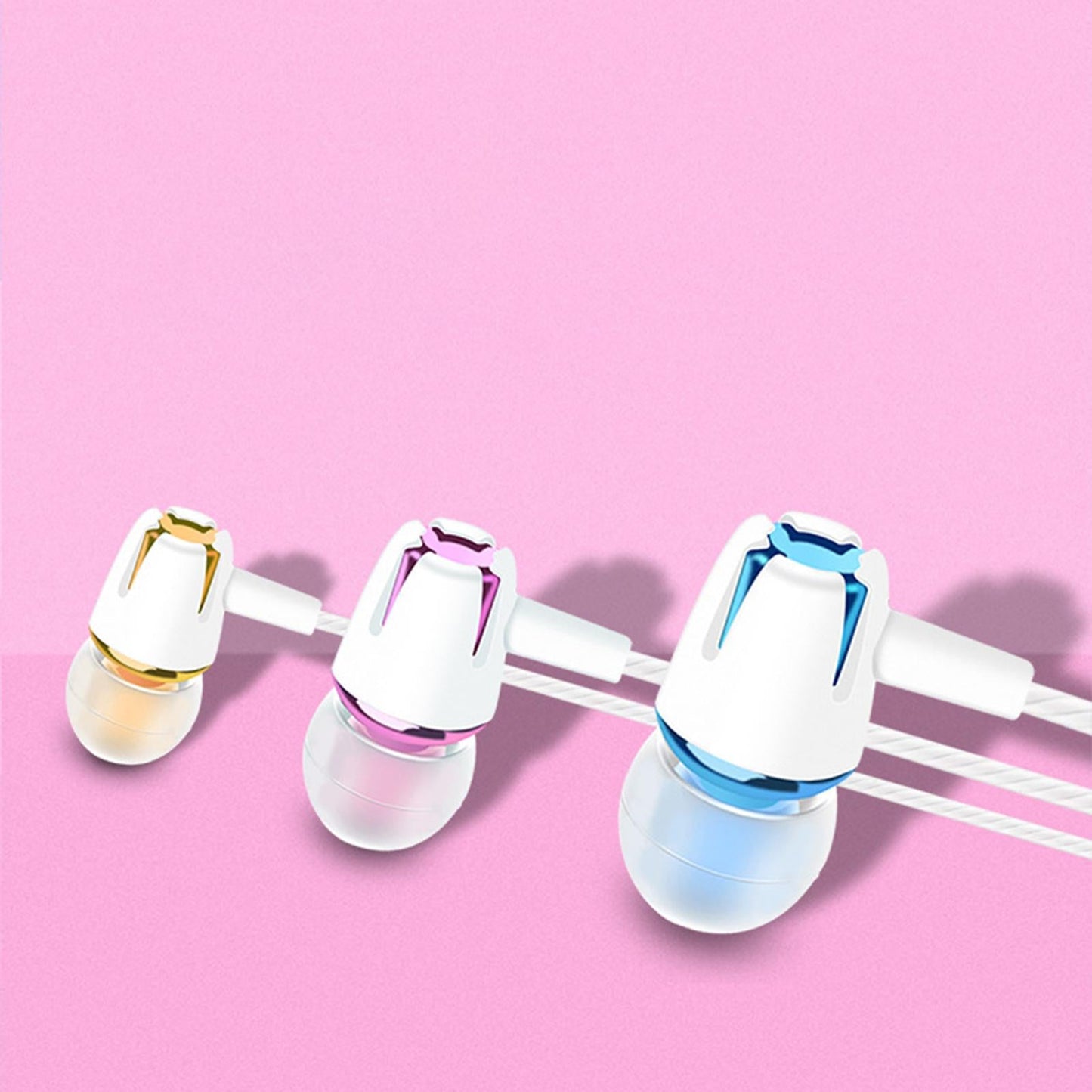 3.5mm Wired Headphones Earbud Headset In-Ear Earphone Blue Upgrade