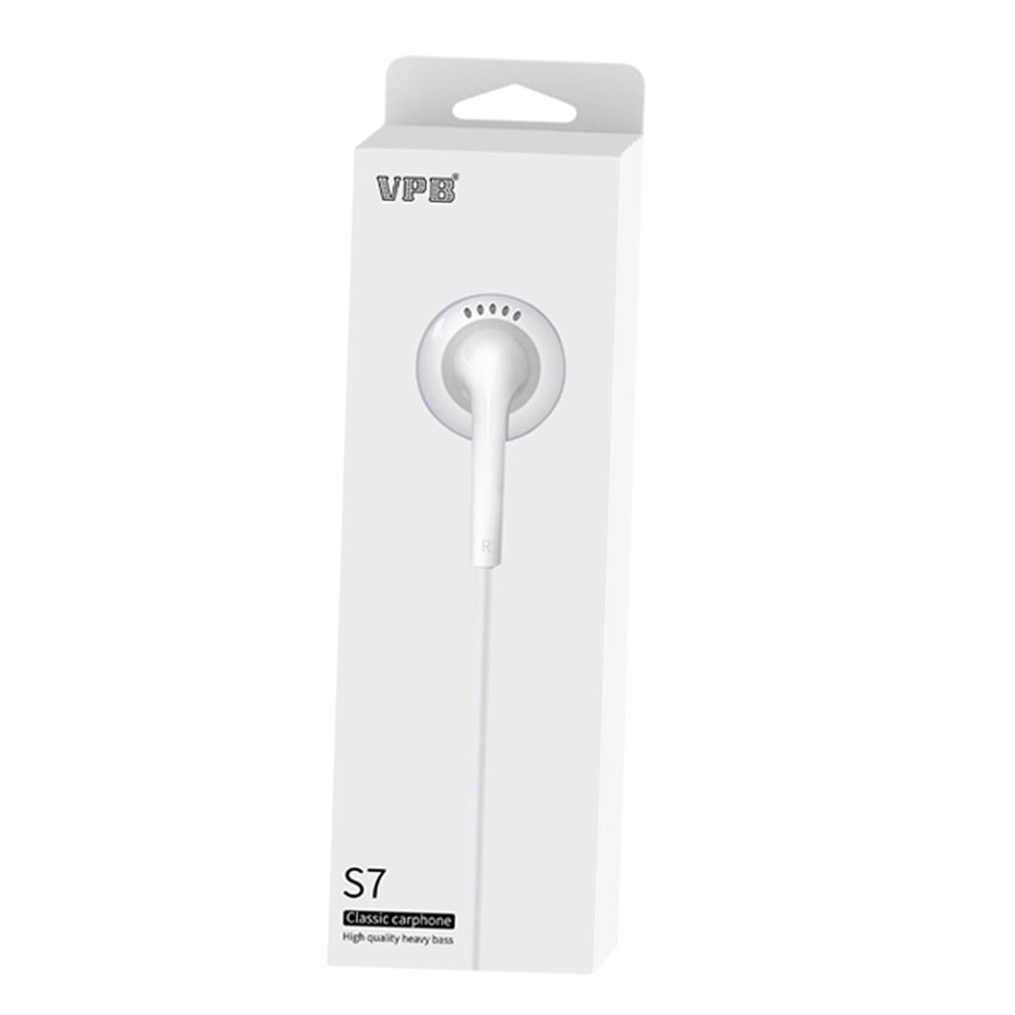 Universal S7 3.5mm Wired In-Ear Earphone for Phones PC laptop Boxed White