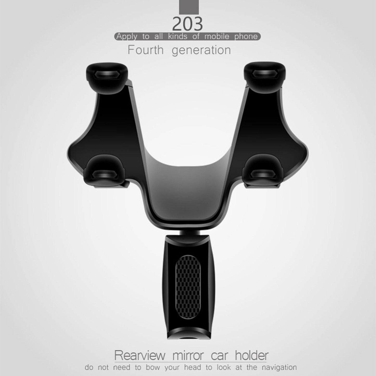 Rearview Mirror Car Phone Mount Grip Clip 360 Rotation Widely Use Stable