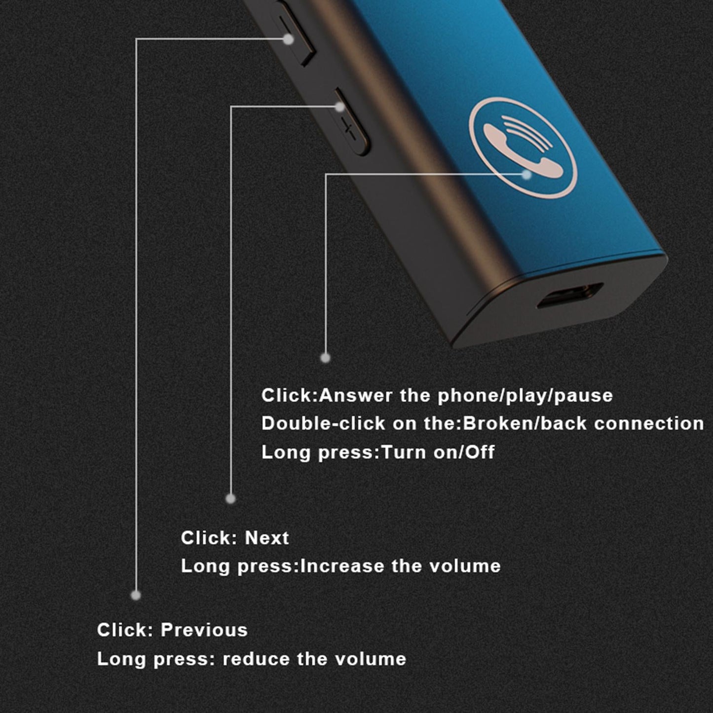 Transmitter Receiver Bluetooth 5.0 Low Latency Portable 200mAh for Music
