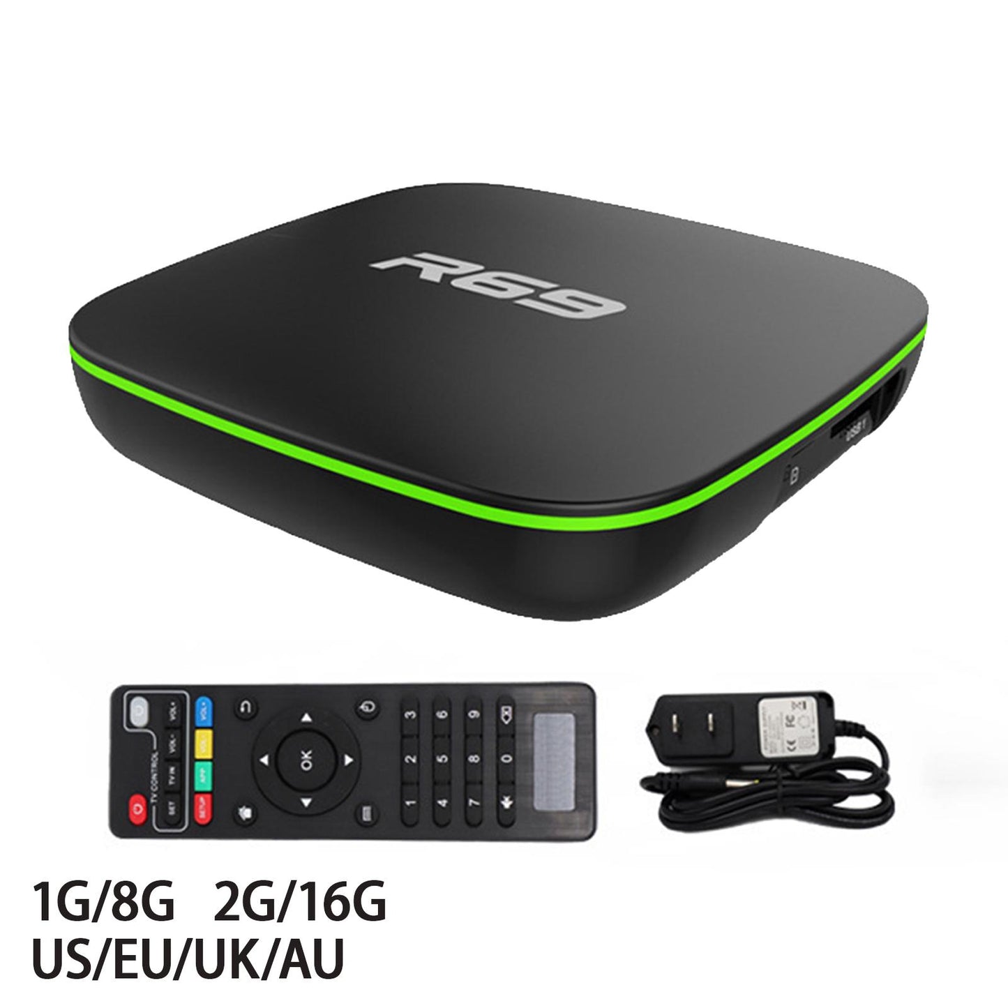 R69 Smart TV Case 4K HD Quad-Core 2.4G Wifi 1G RAM 8G ROM