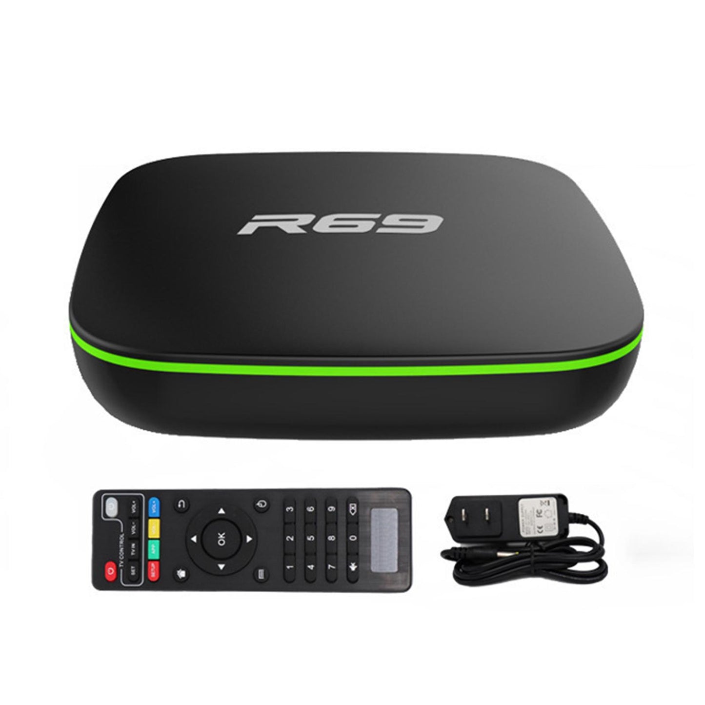 R69 Smart TV Case 4K HD Quad-Core 2.4G Wifi Plug-US 1G RAM 8G ROM