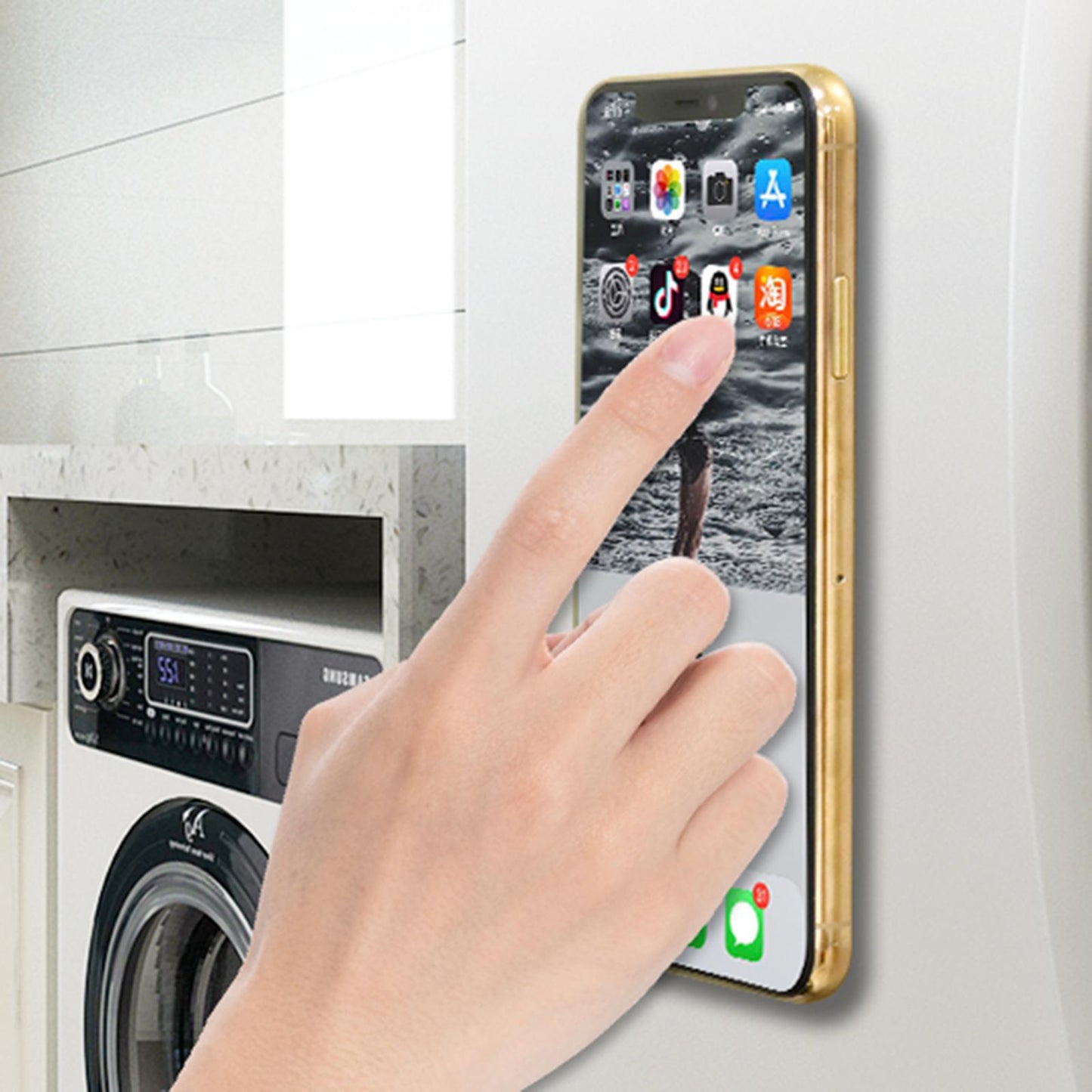 Upgraded Clip Magnetic Phone Holder Strong N52 Magnets Square for Car Vent White