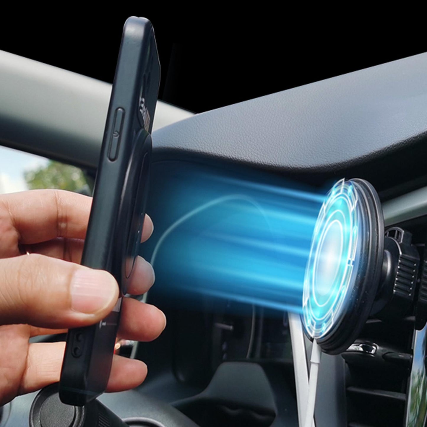 Upgraded Clip Magnetic Phone Holder Strong N52 Magnets Square for Car Vent White