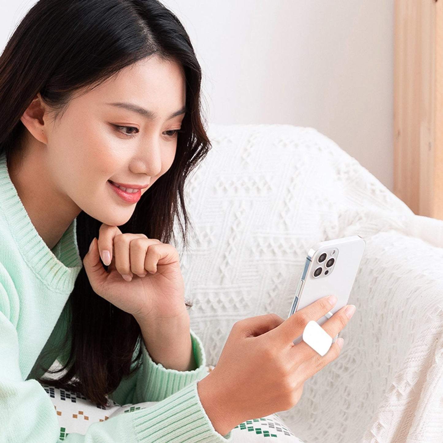 Upgraded Clip Magnetic Phone Holder Strong N52 Magnets Square for Car Vent White Blue