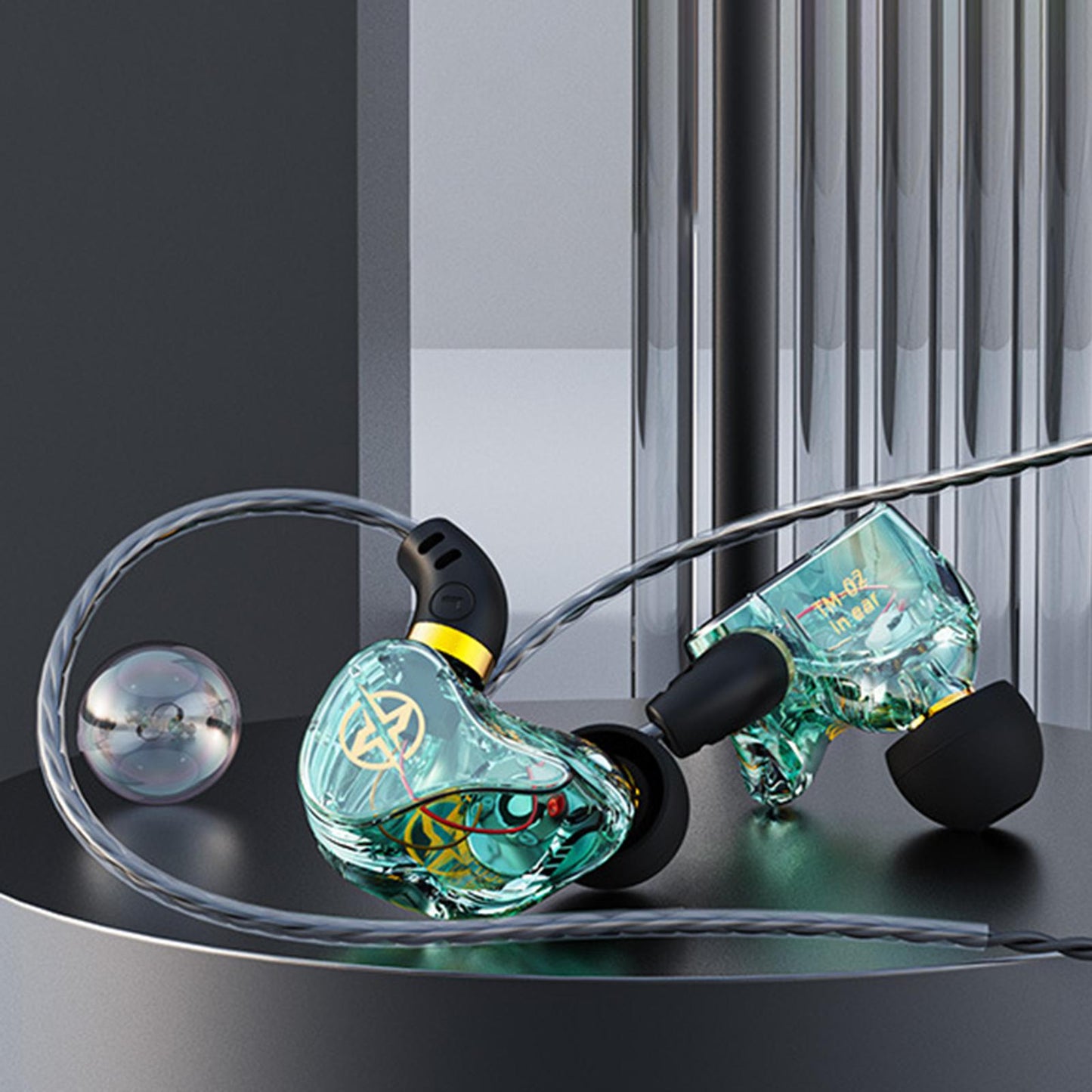 Wired Earphone In-Ear with Mic Noise Cancellation 10mm Diameter green