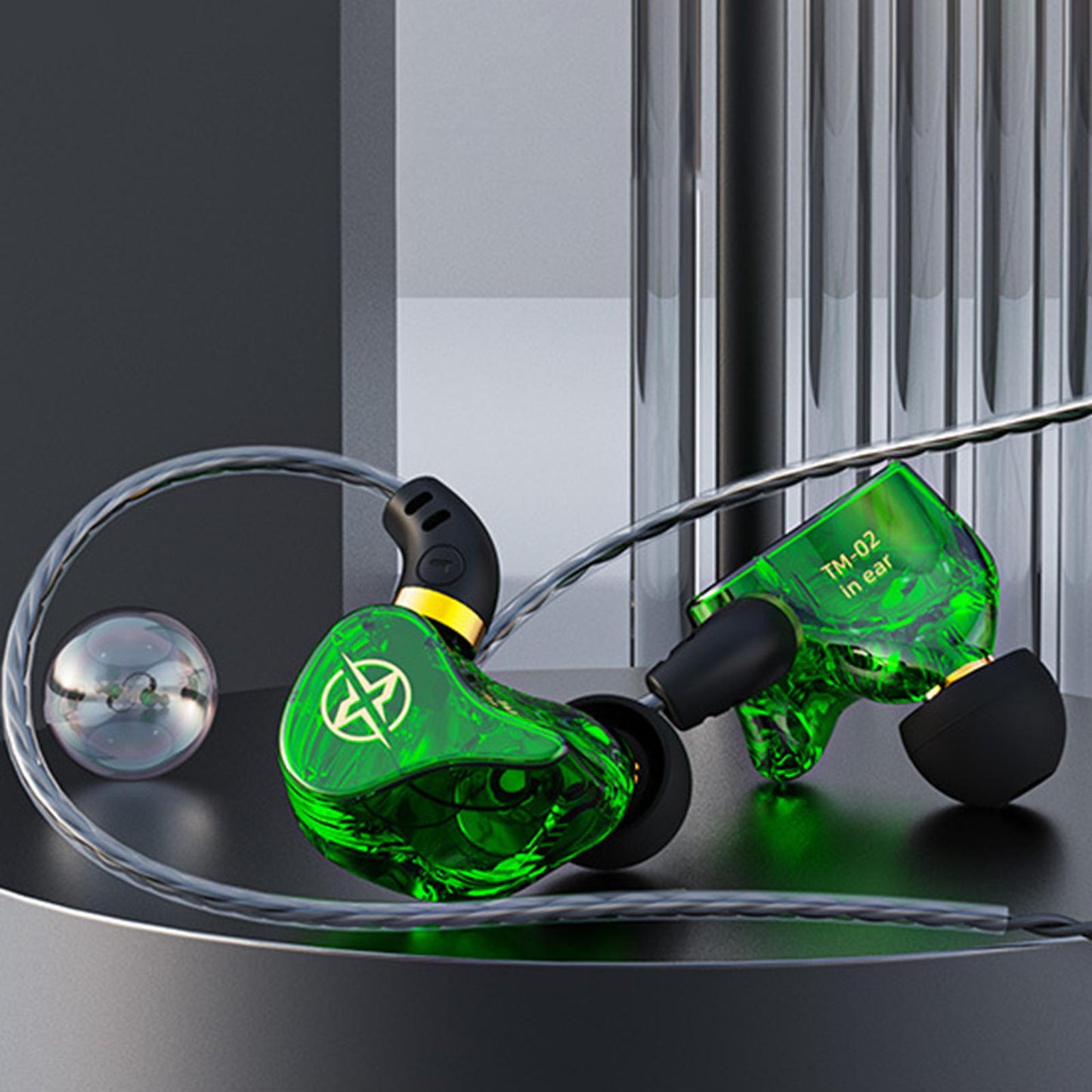 Wired Earphone In-Ear with Mic Noise Cancellation 10mm Diameter black