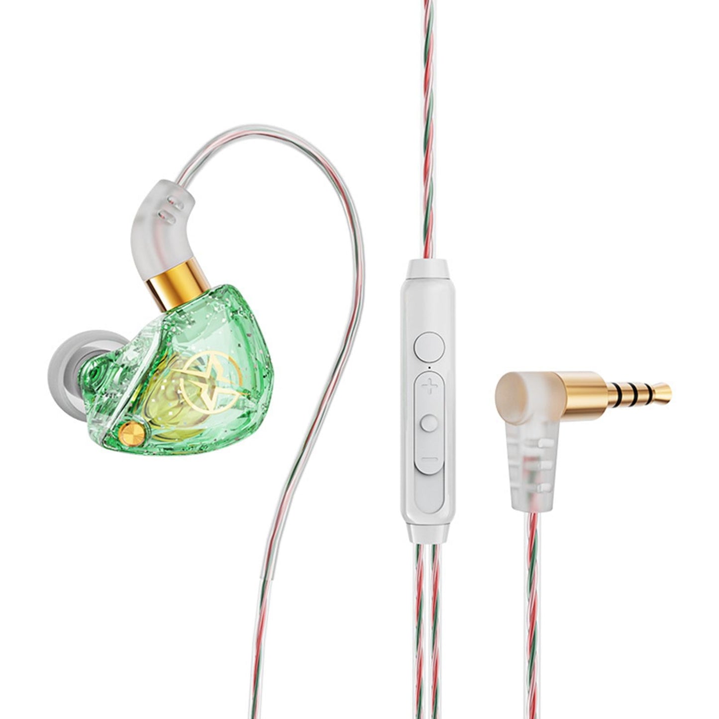 x6 Wired Headphone Wrap In-Ear 360 Deep Bass 3.5mm for Gaming Sports Green