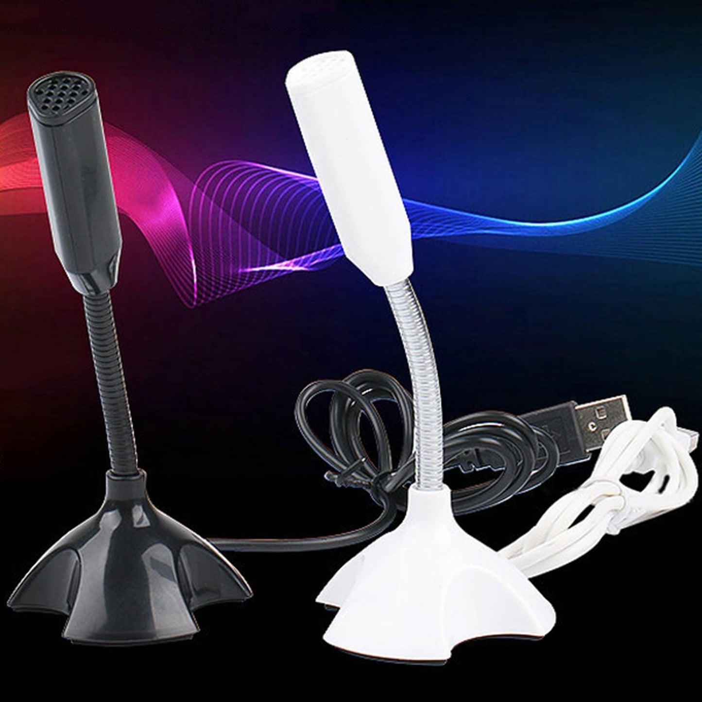 USB Desktop Microphone 360 Degree Pick up Omnidirectional for Studio Speech Black