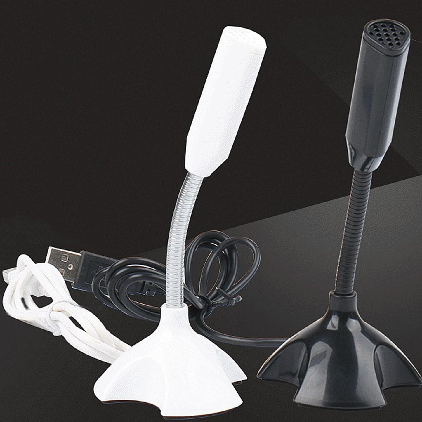 USB Desktop Microphone 360 Degree Pick up Omnidirectional for Studio Speech Black