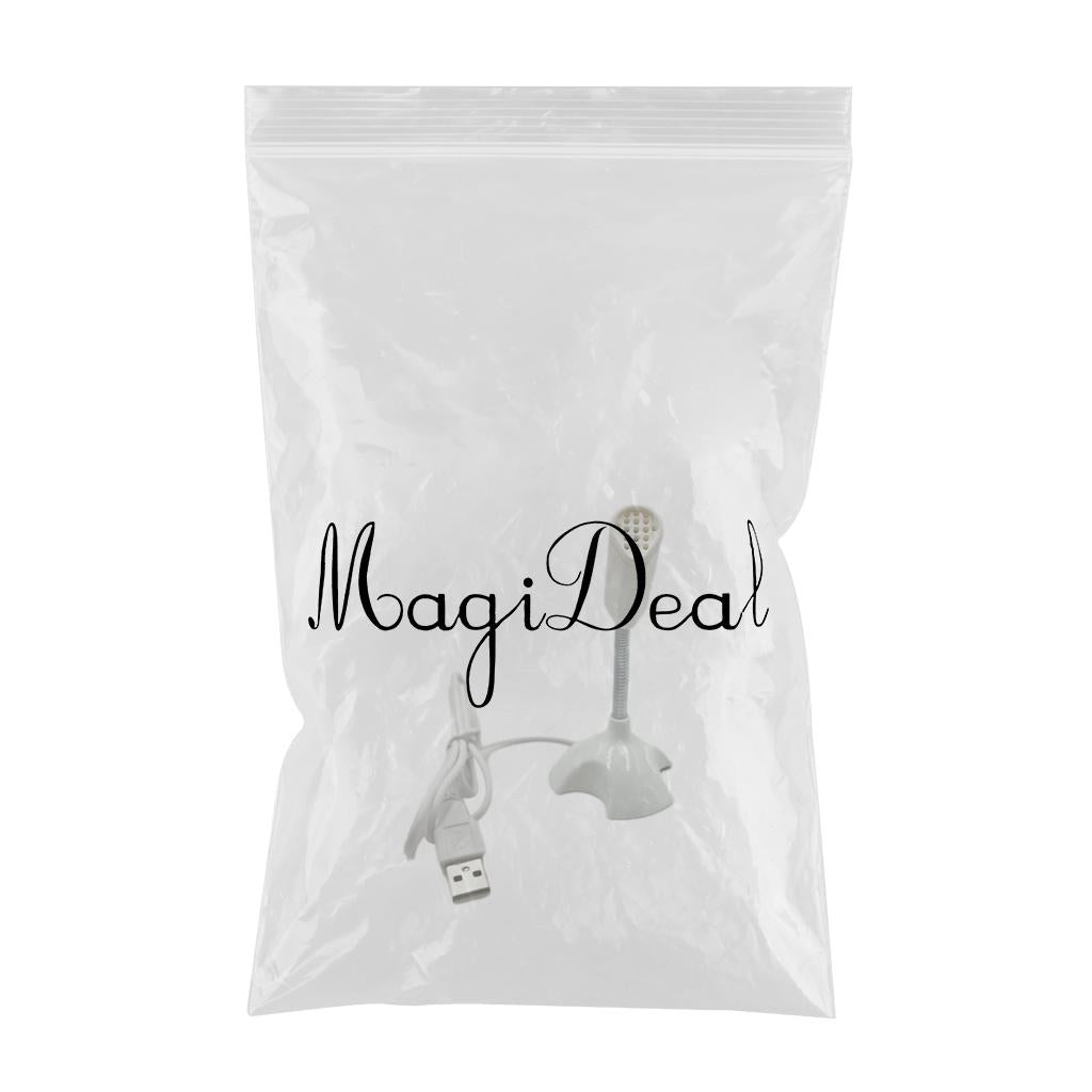 USB Desktop Microphone 360 Degree Pick up Omnidirectional for Studio Speech White