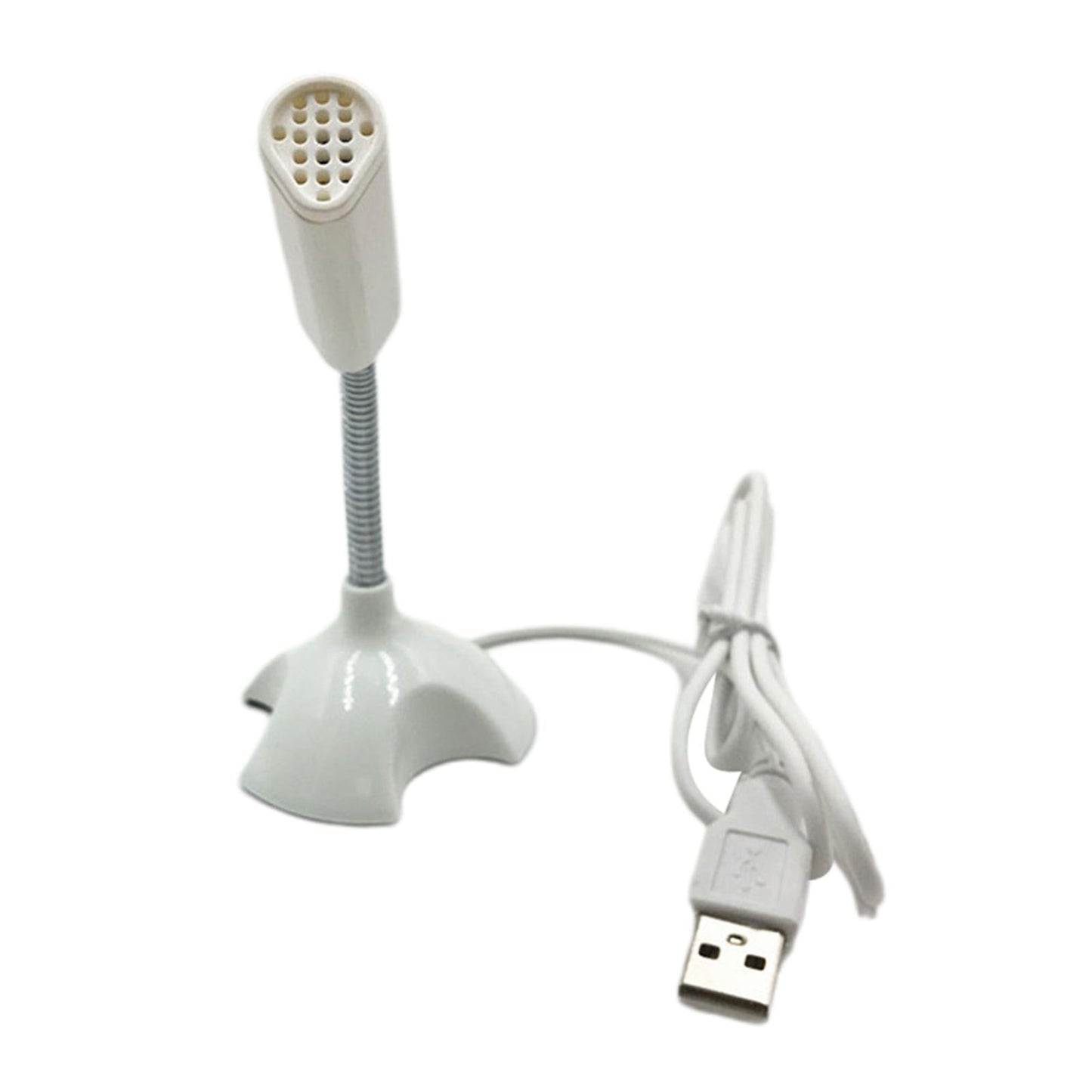 USB Desktop Microphone 360 Degree Pick up Omnidirectional for Studio Speech White