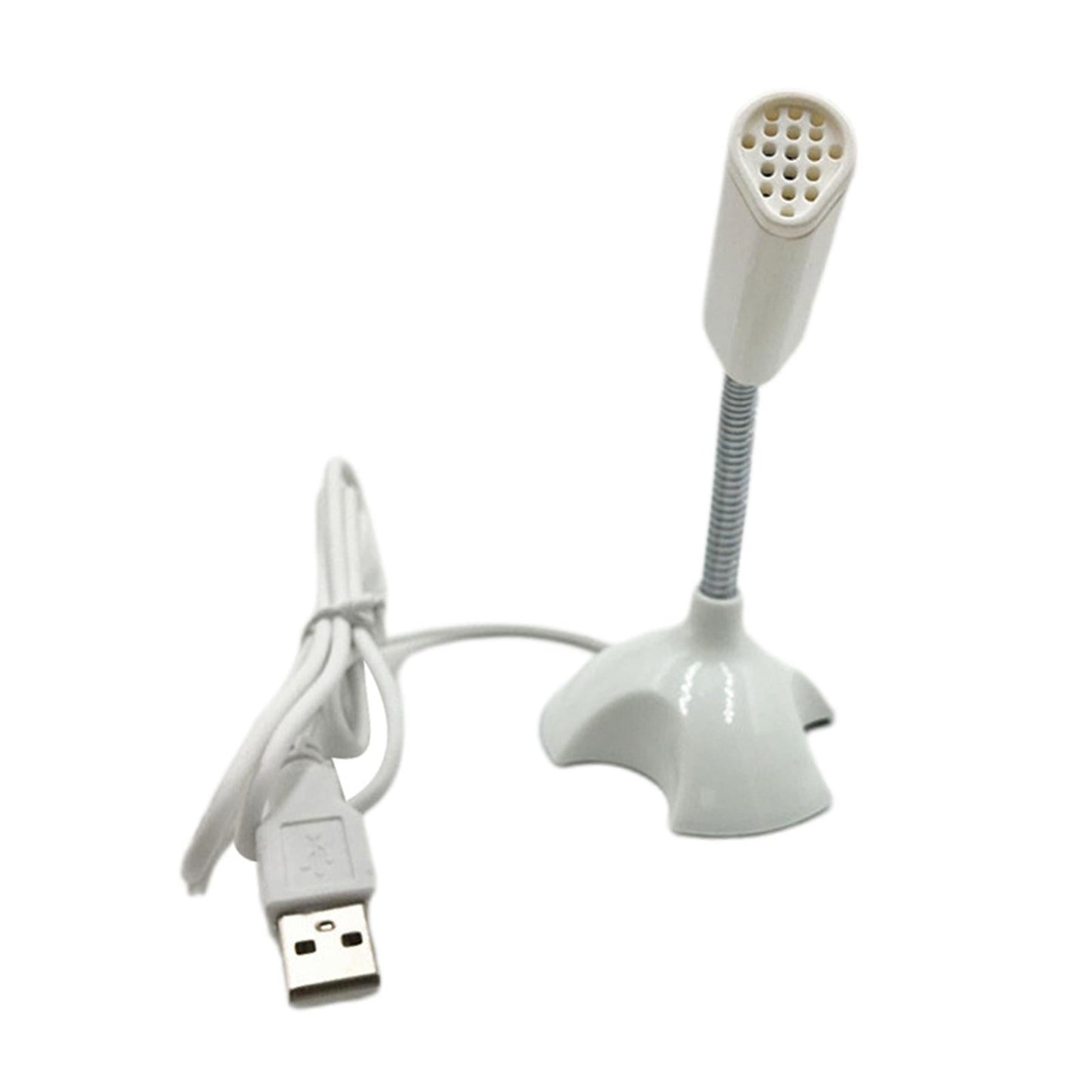 USB Desktop Microphone 360 Degree Pick up Omnidirectional for Studio Speech White